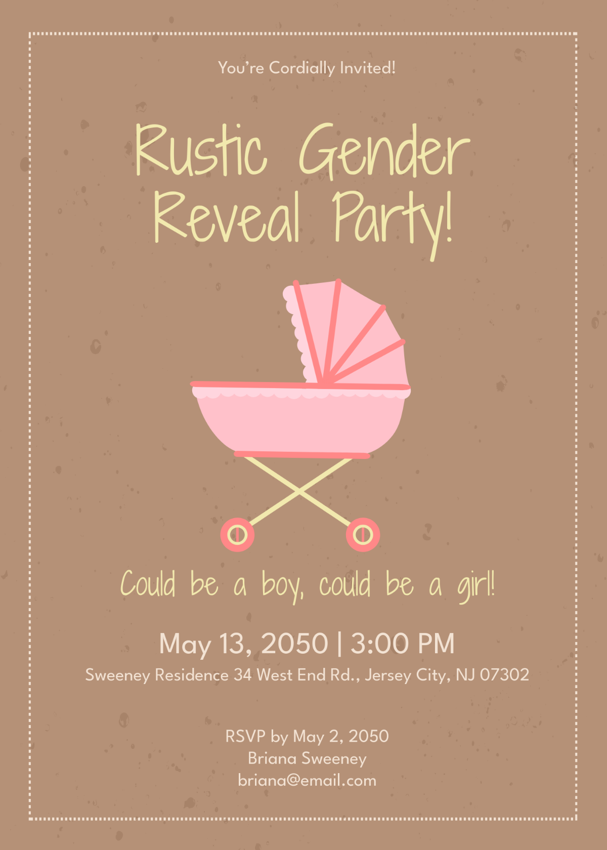 Free Rustic Gender Reveal Invitation Template