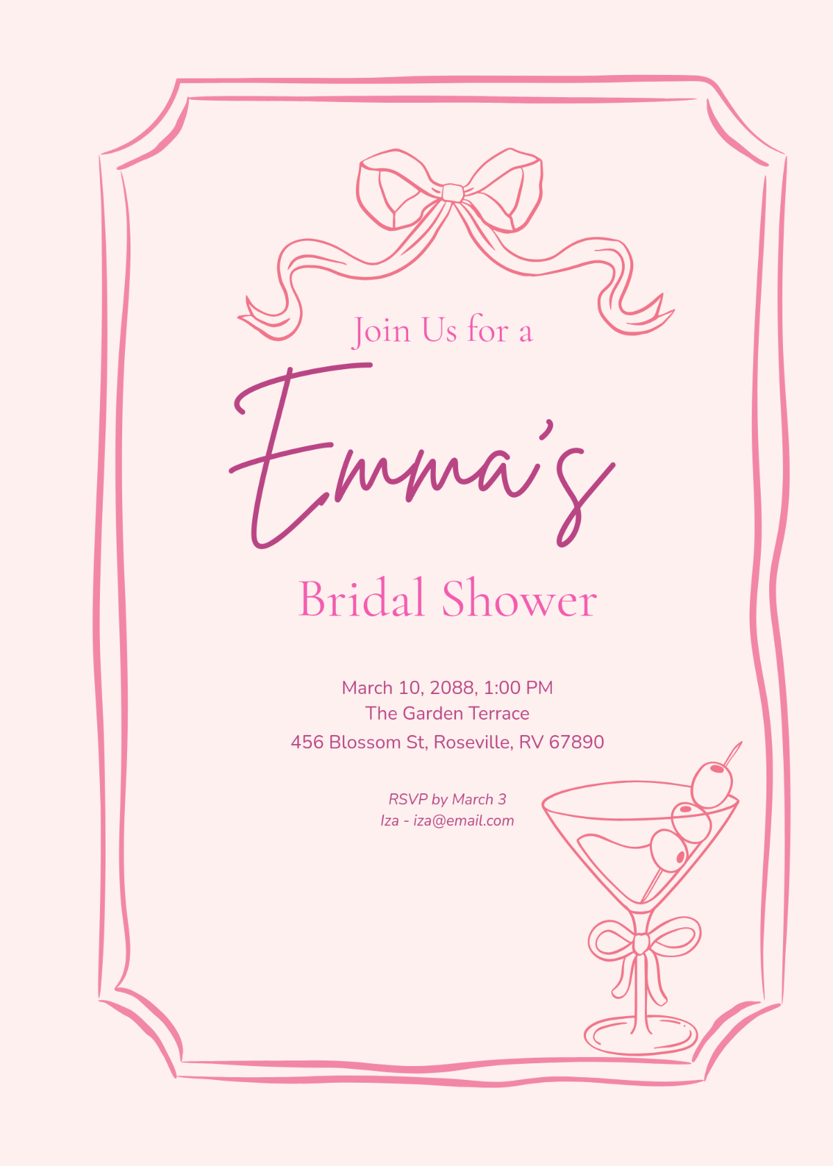 Free Blank Bridal Shower Invitation Template