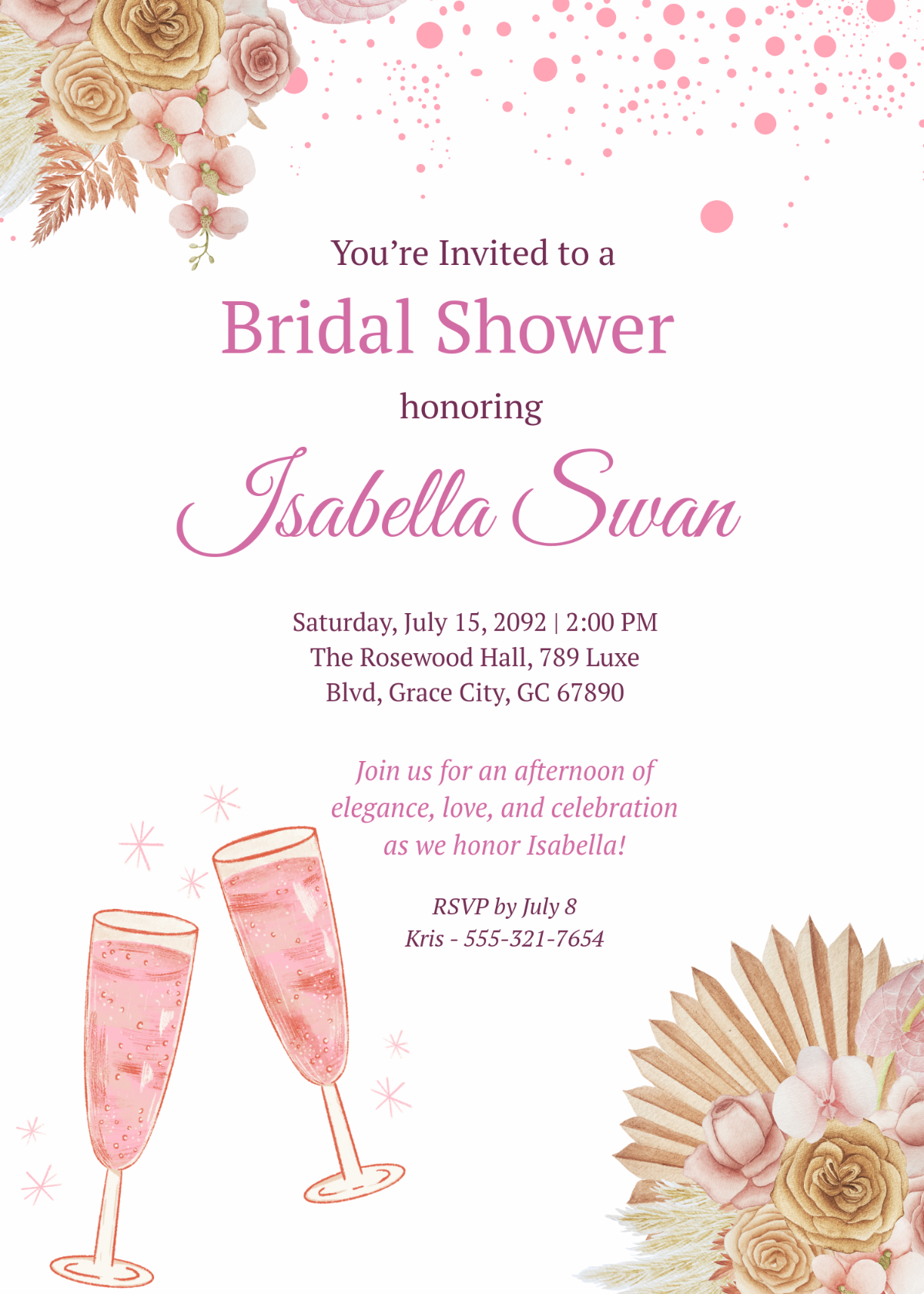 Free Editable Bridal Shower Invitation Template