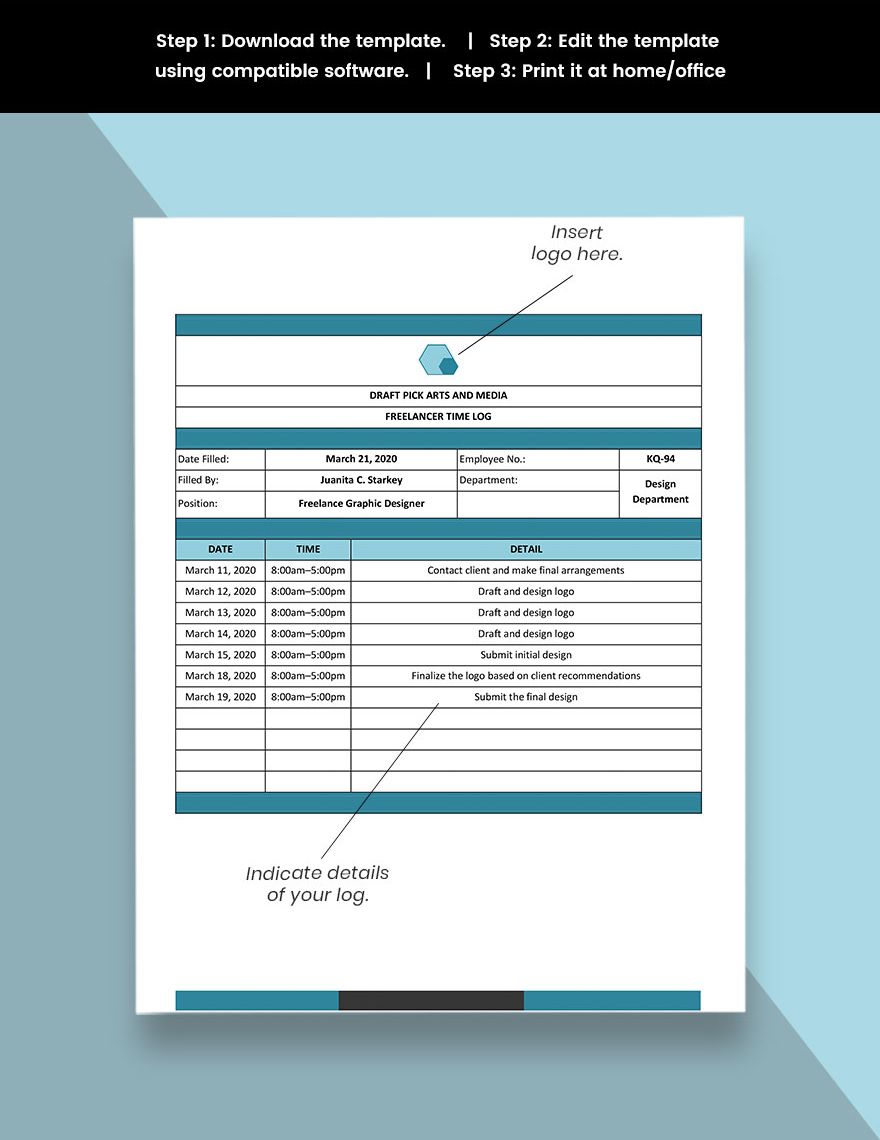 Time Log Template Google Docs