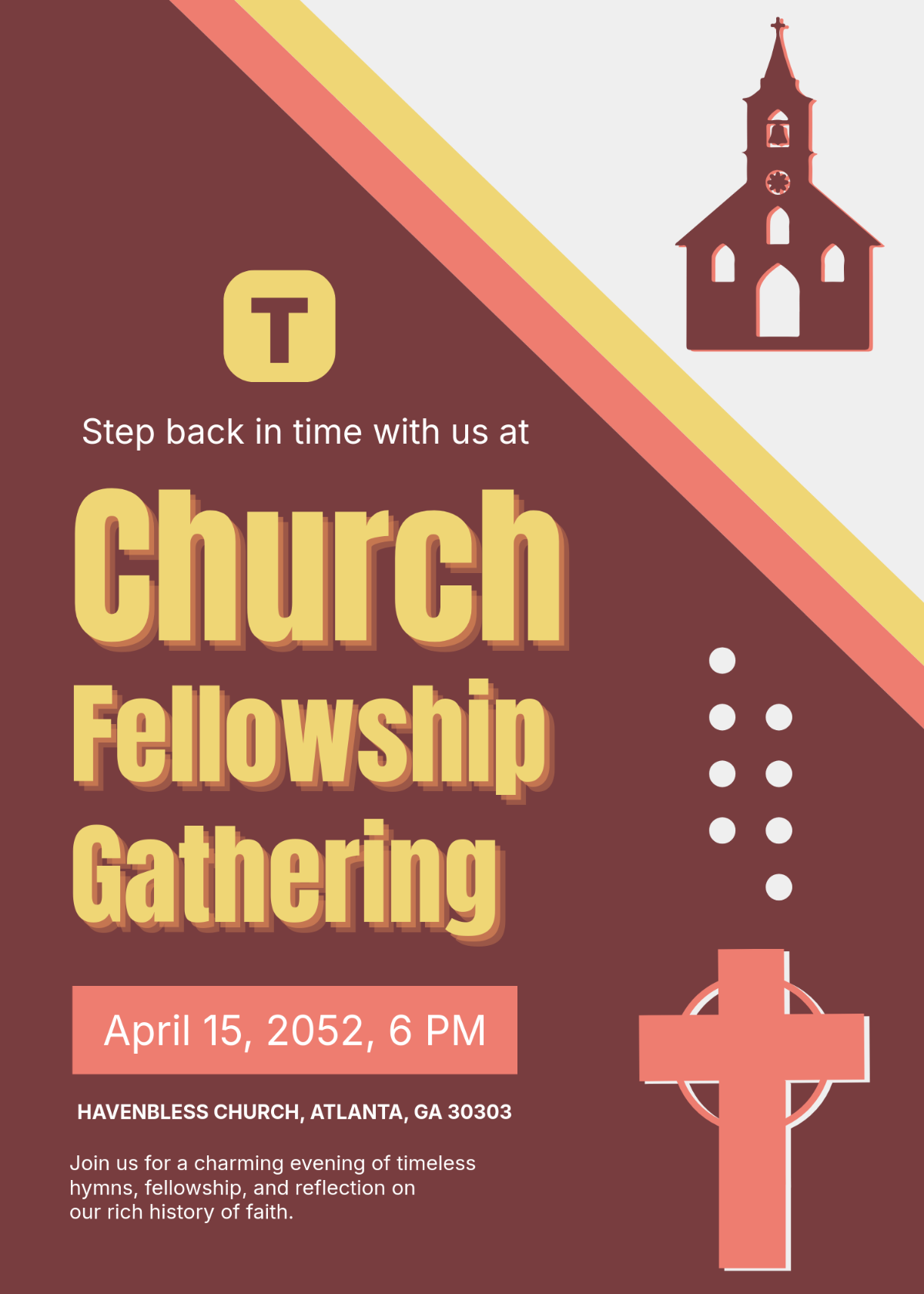 Free Vintage Church Invitation Template