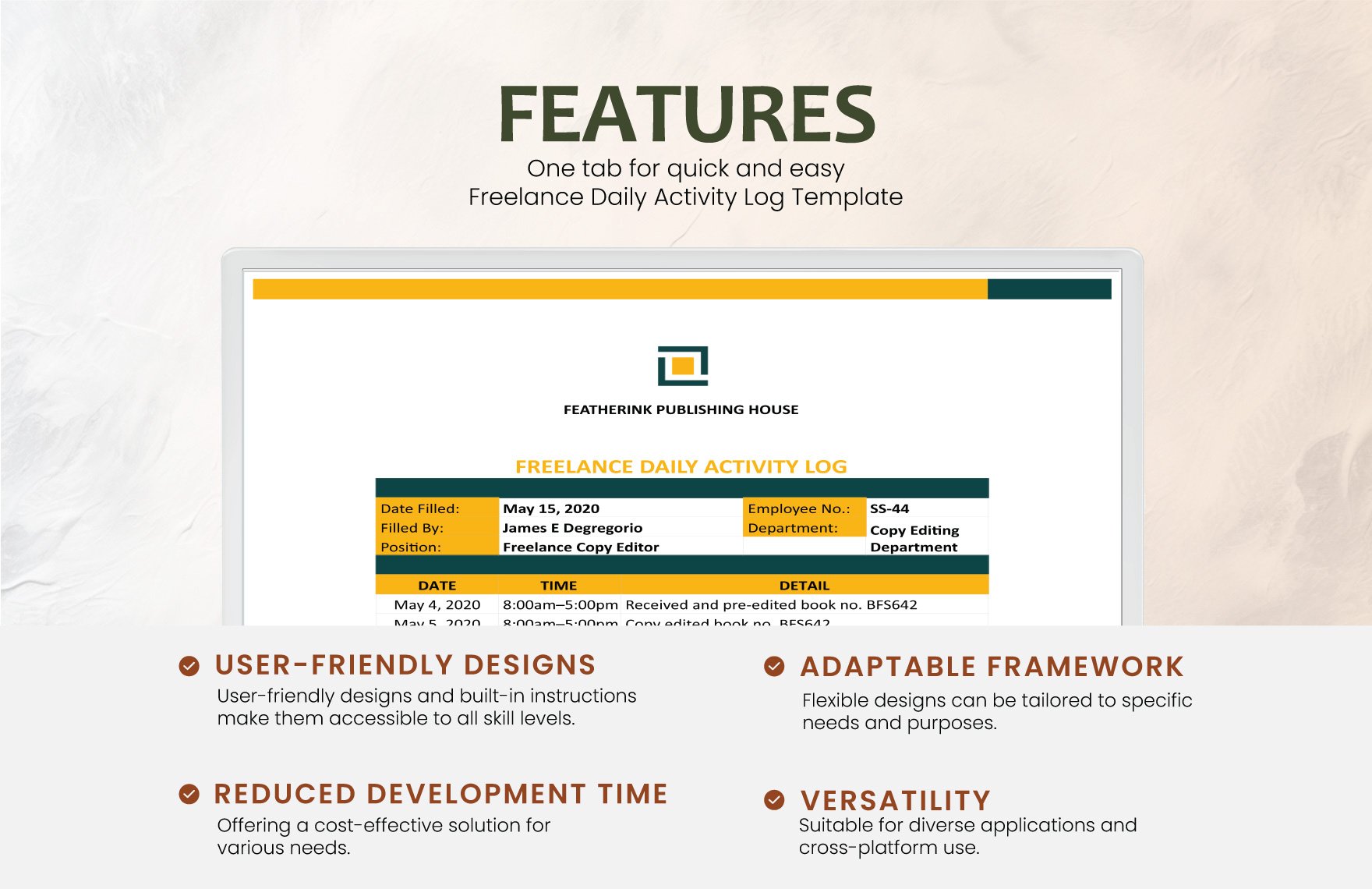 Freelance Daily Activity Log Template