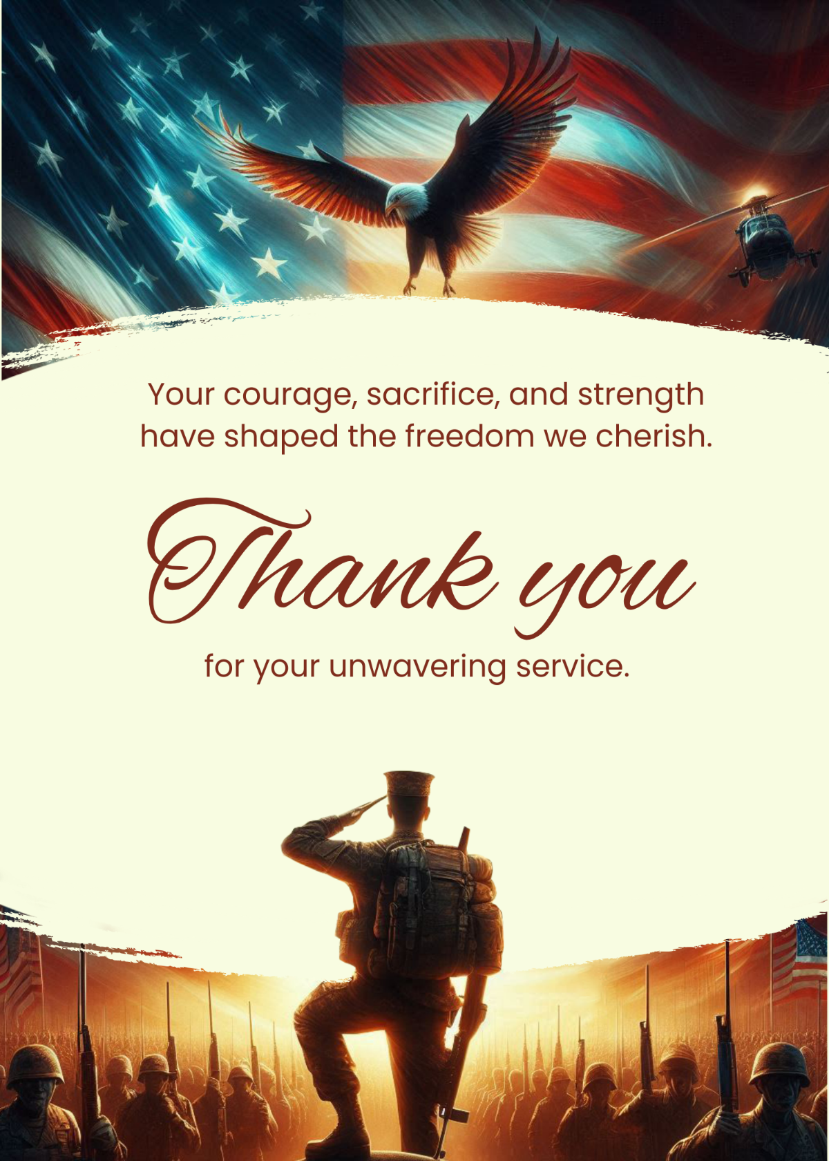 Free Beautiful Veterans Wishes Template