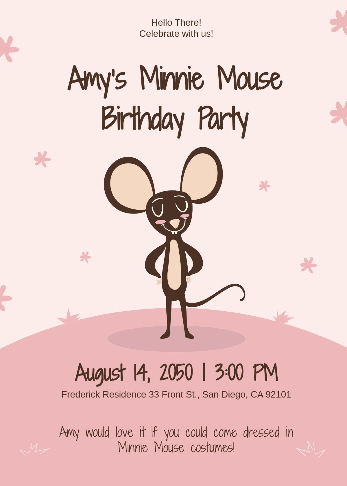 Free Minnie Mouse Themed Invitation Template