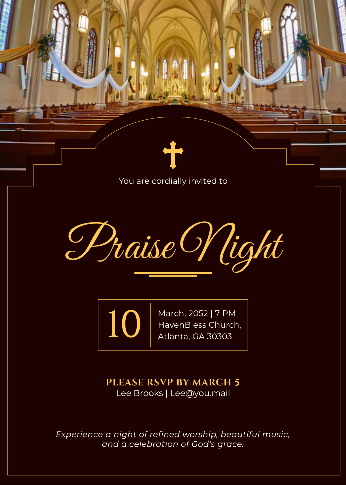 Free Elegant Church Invitation Template