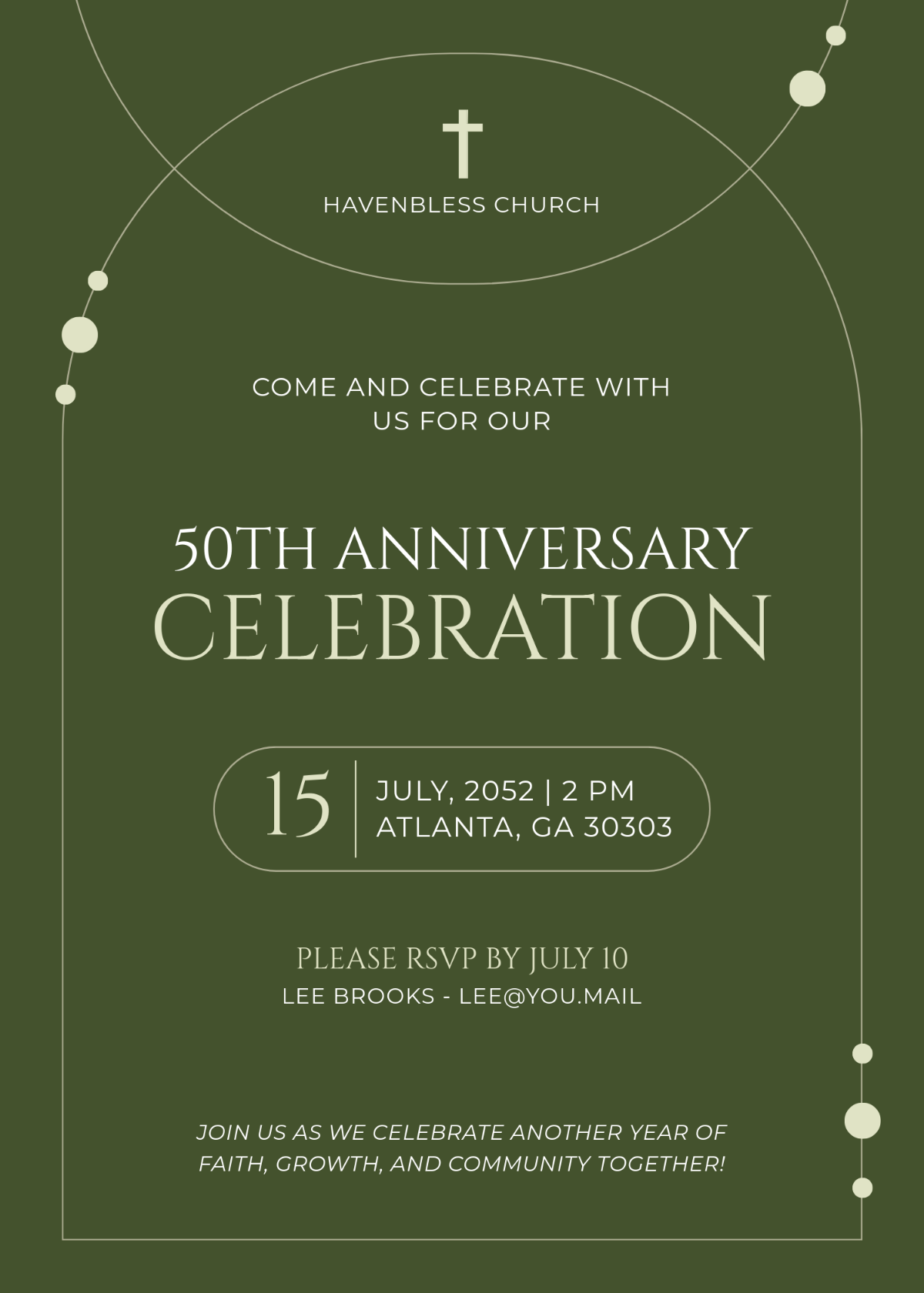 Free Minimalist Church Invitation Template