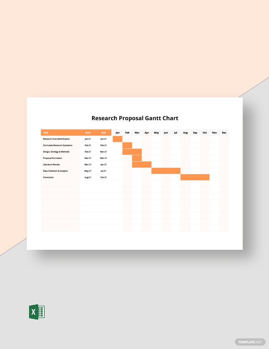 Research Proposal Gantt Chart Template in Excel