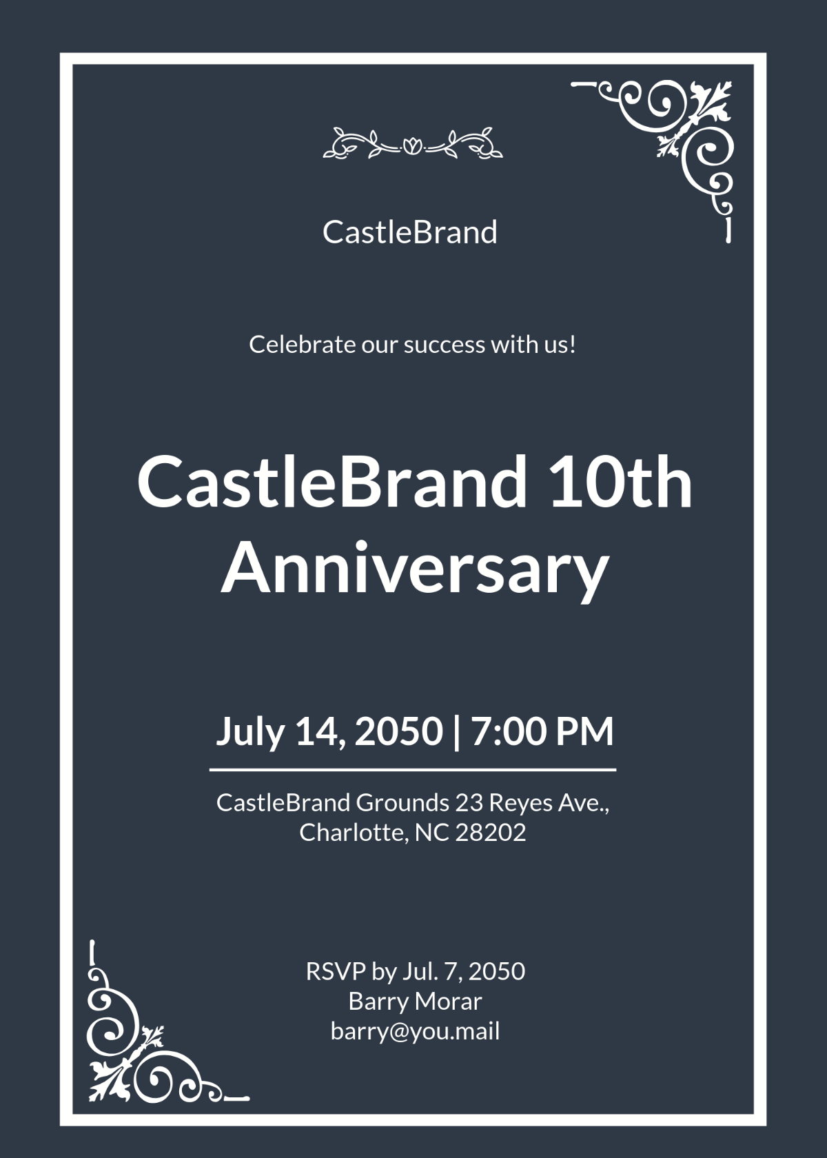 Free Anniversary Formal Invitation Template