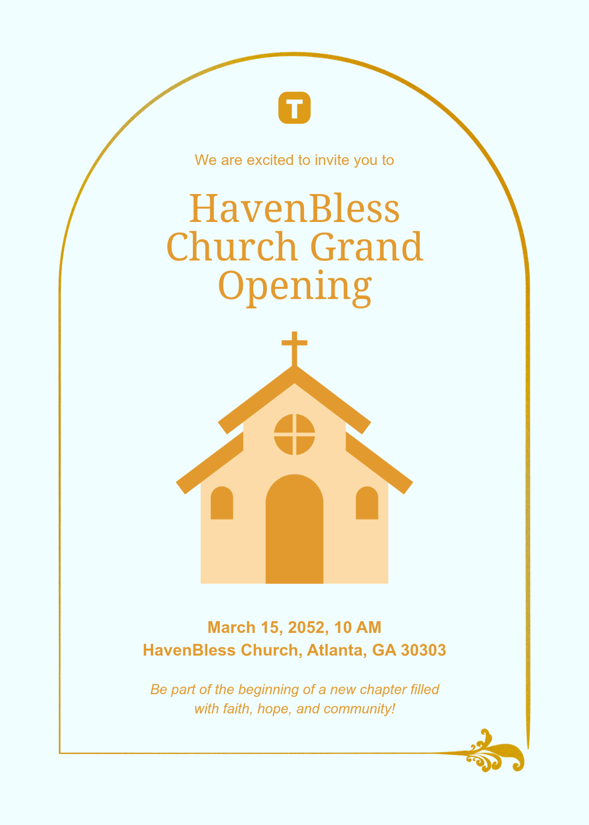 Free Grand Opening Church Invitation Template