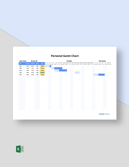 Free Simple Management Gantt Chart Template - Excel | Template.net