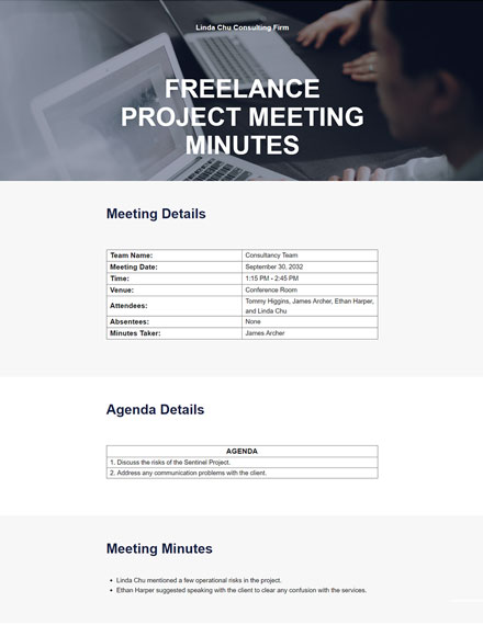 FREE Freelance Meeting Minutes - Word (DOC) | Apple (MAC) Pages ...