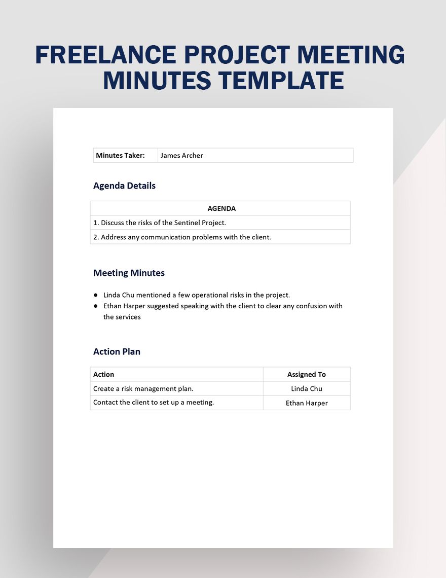 Freelance Project Meeting Minutes Template - Download in Word, Google ...