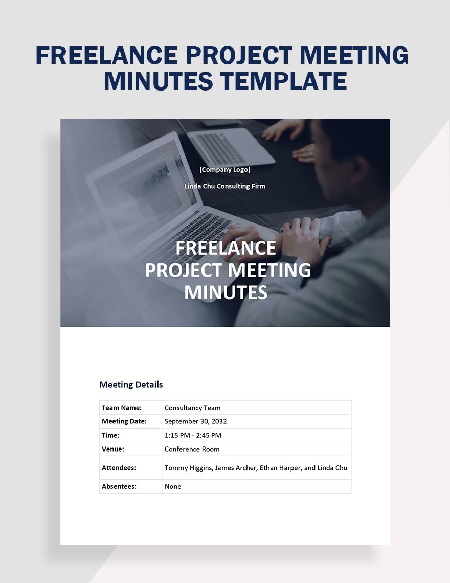 Sample Project Meeting Minutes Template - Word, Google Docs, PDF, Apple ...