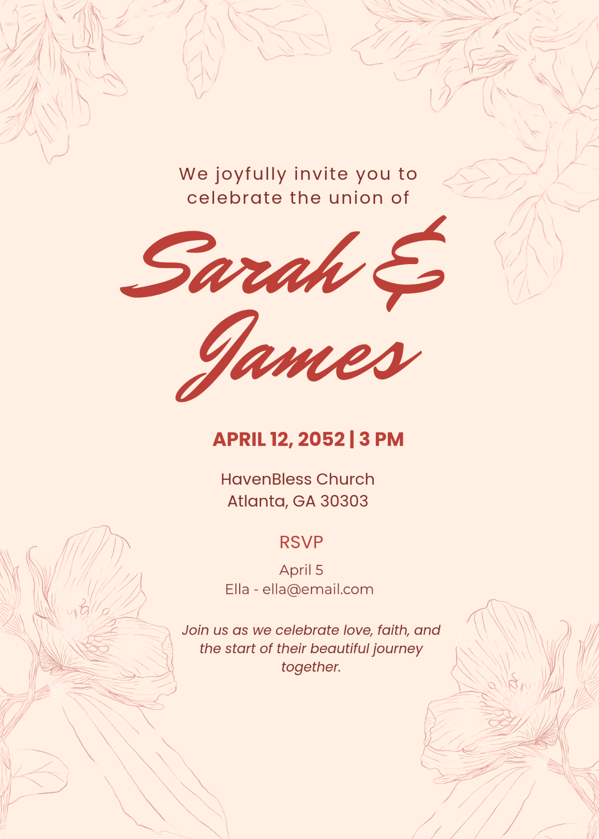 Free Church Wedding Invitation Template