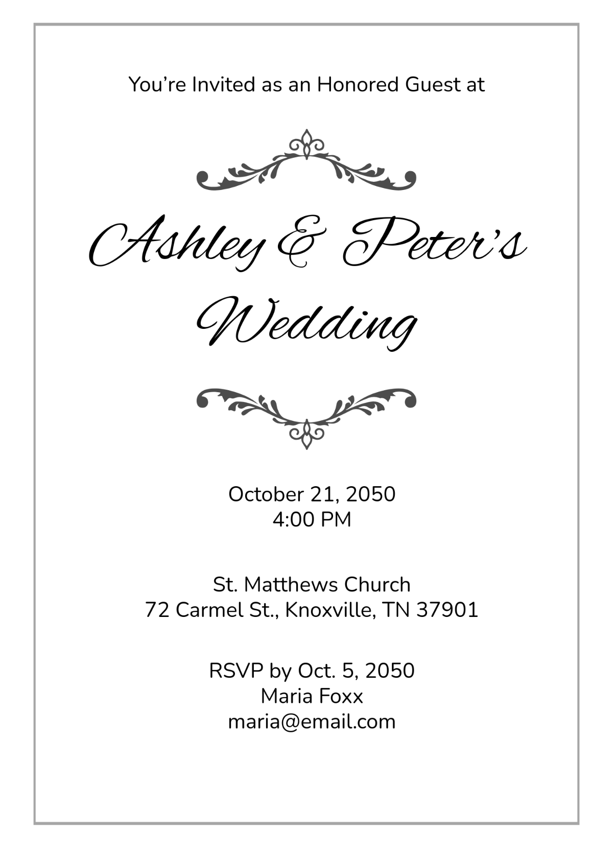 Free Monogram Formal Invitation Template