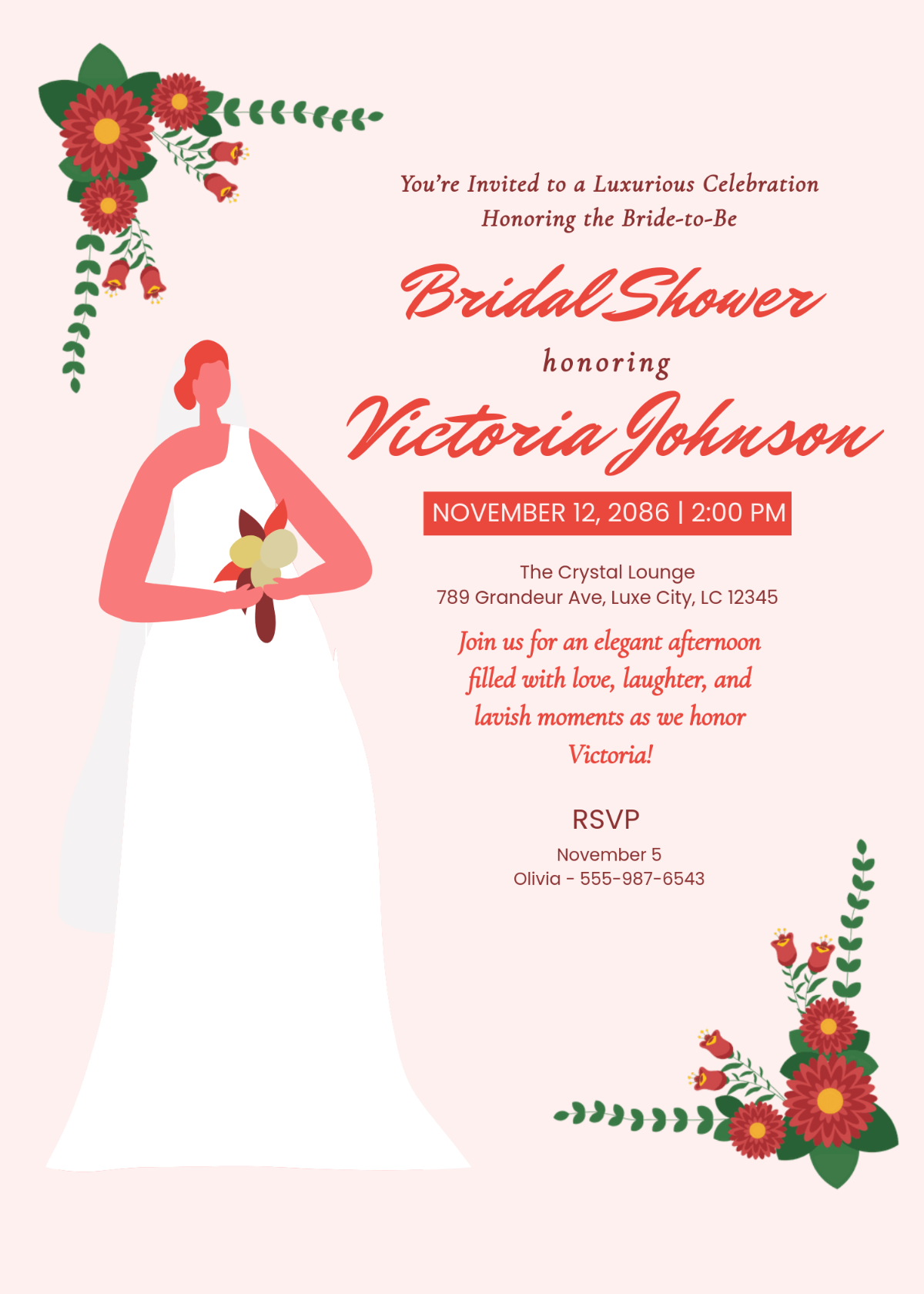 Free Sample Bridal Shower Invitation Template