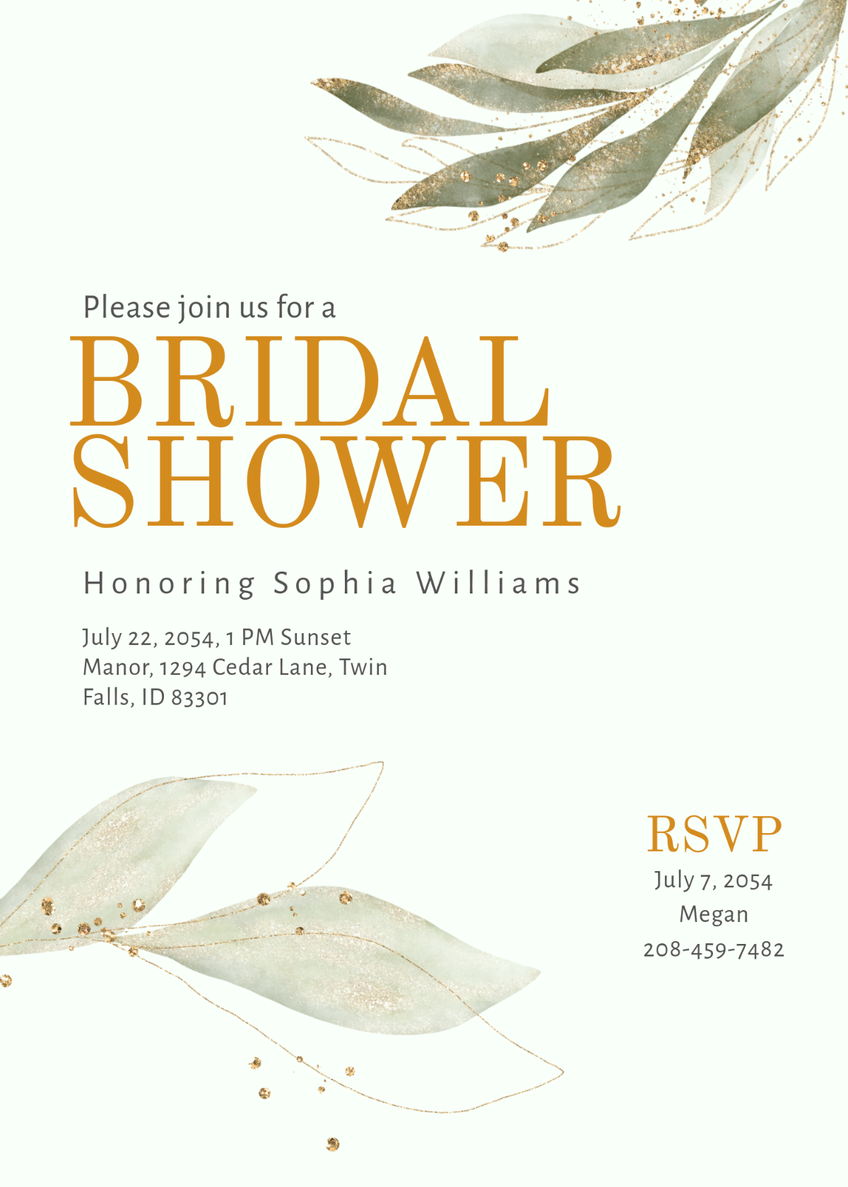 Free Minimalist Bridal Shower Invitation Template