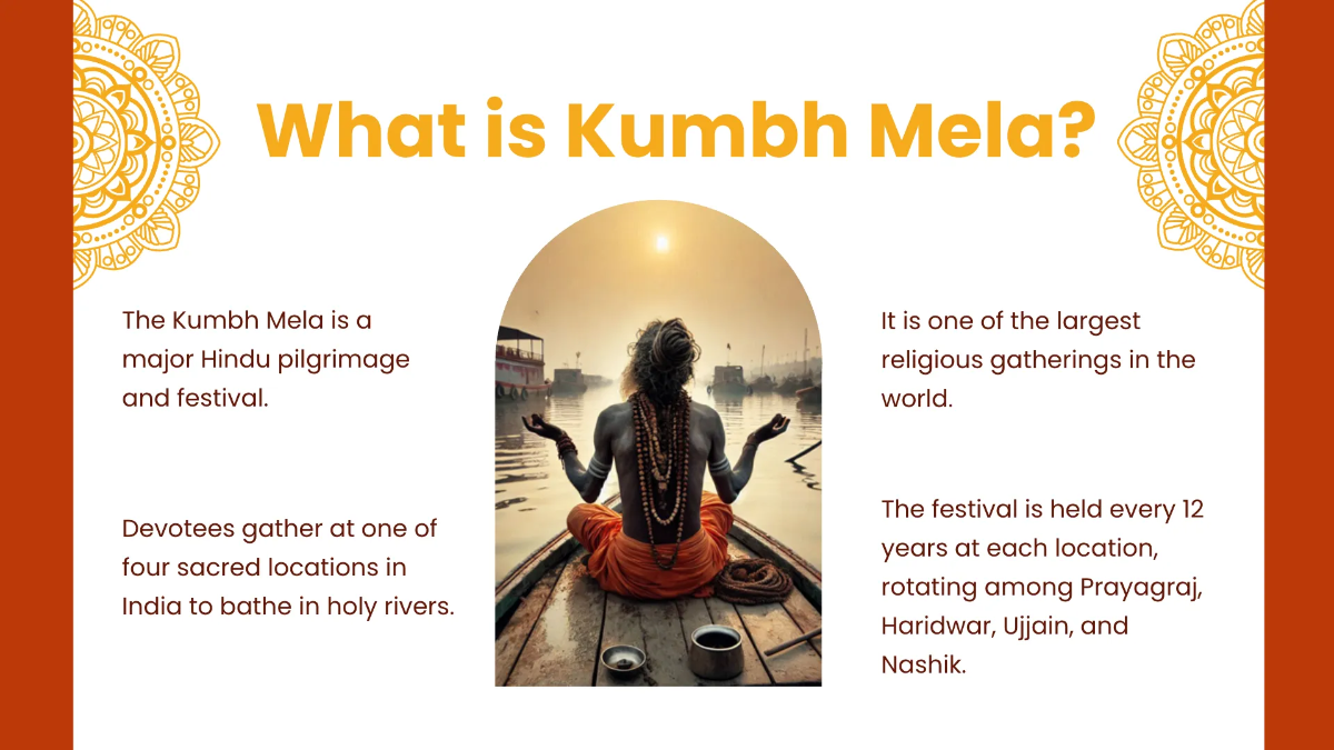 Free Kumbh Mela Presentation Template to Edit Online