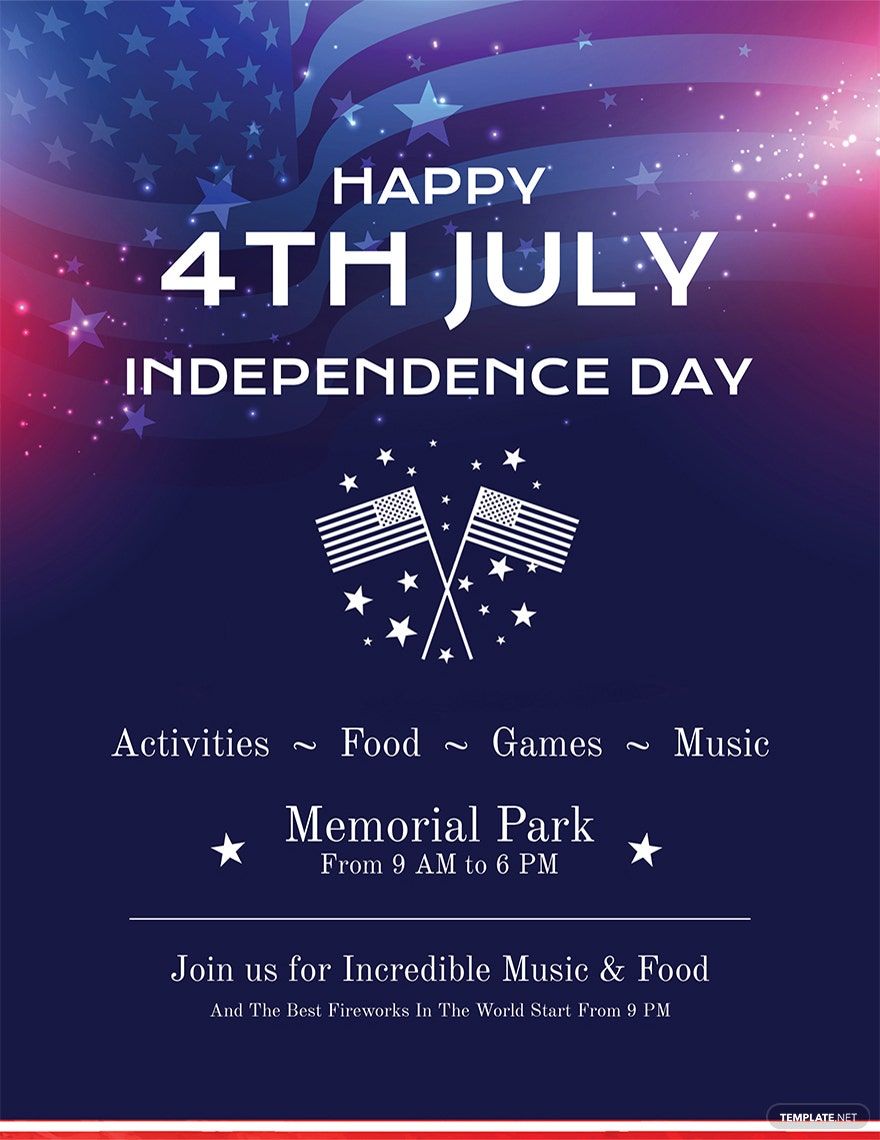 Simple 4th of July Flyer Template