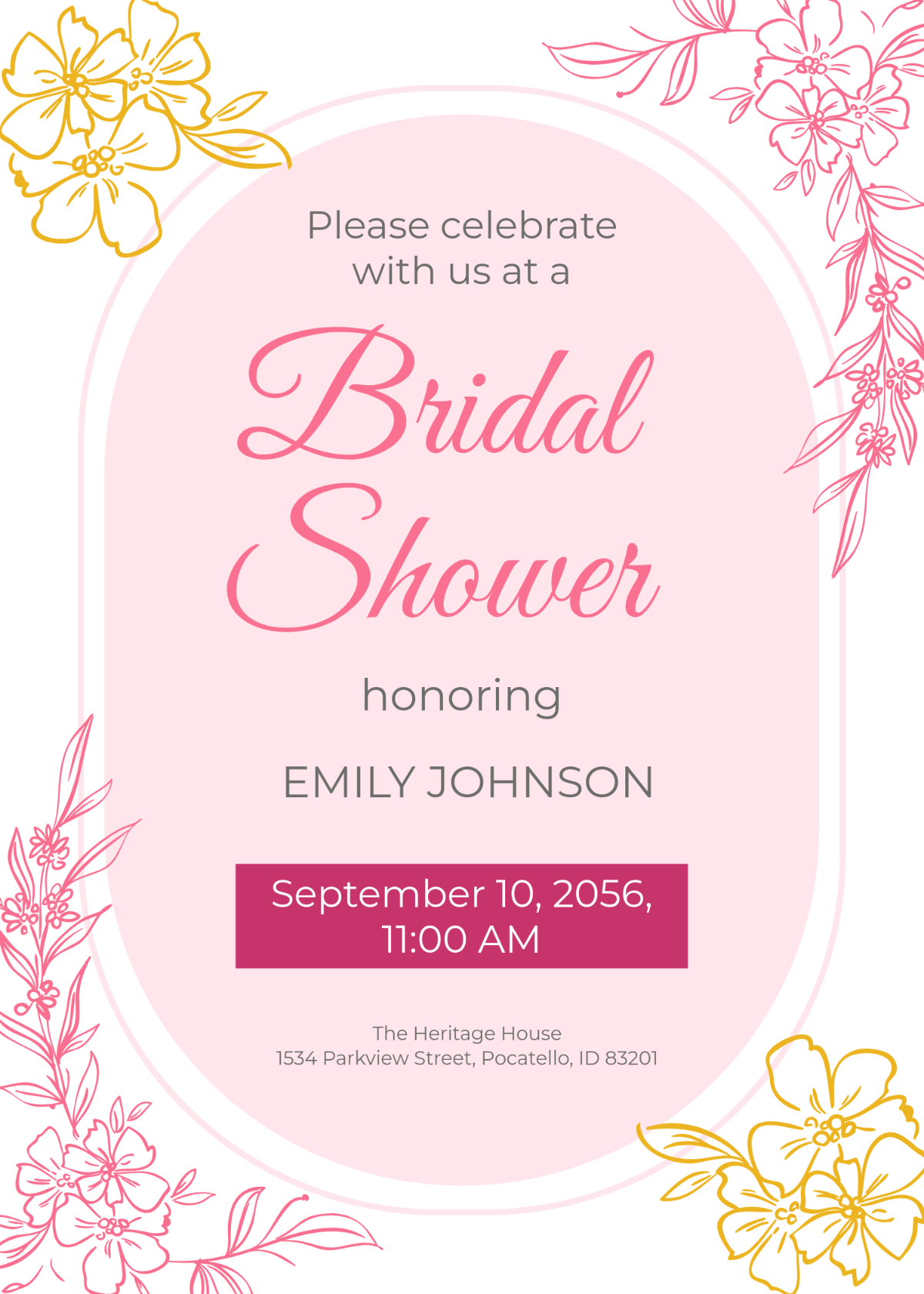 Free High Resolution Bridal Shower Invitation Template