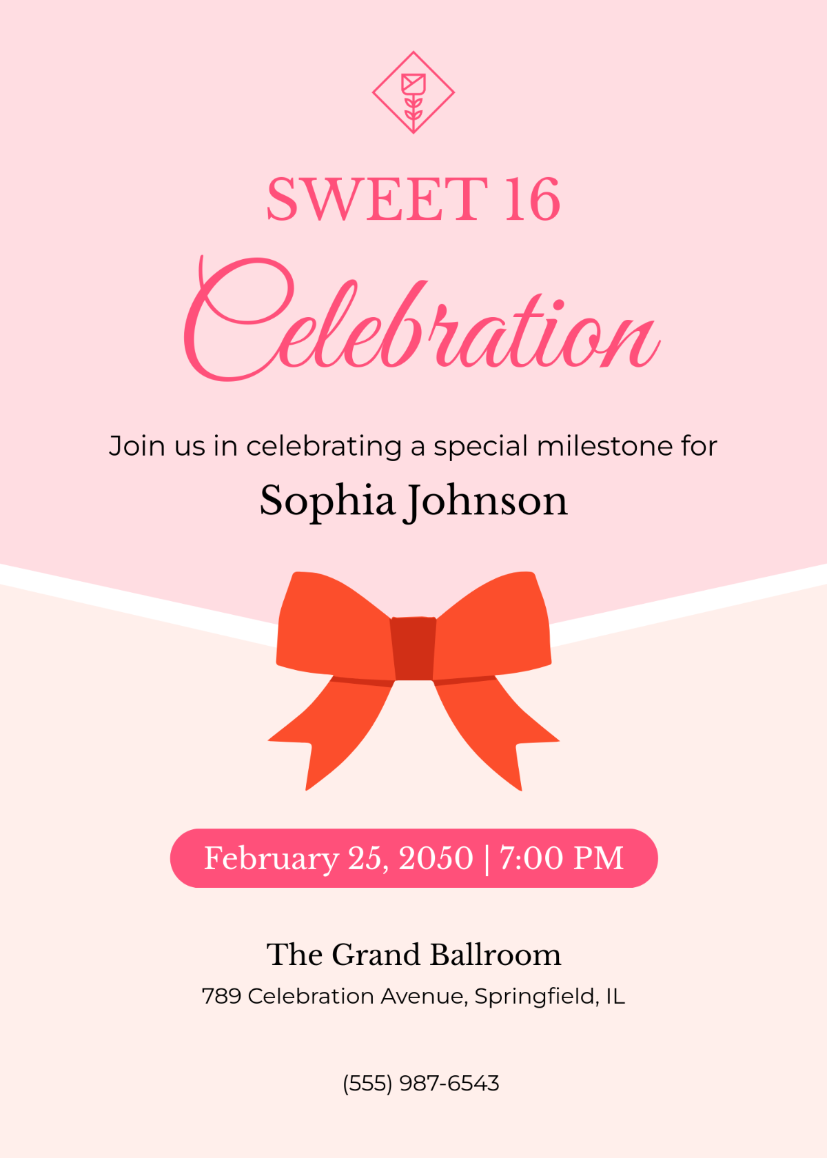 Free Unique Sweet 16 Invitation Template