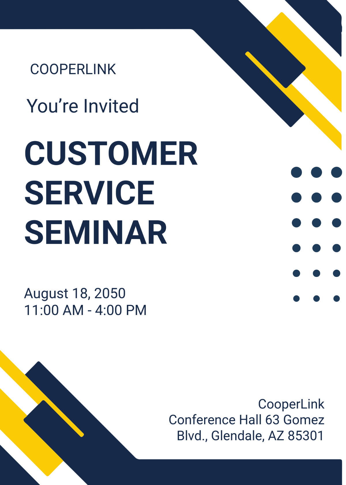 Free Custom Seminar Invitation Template