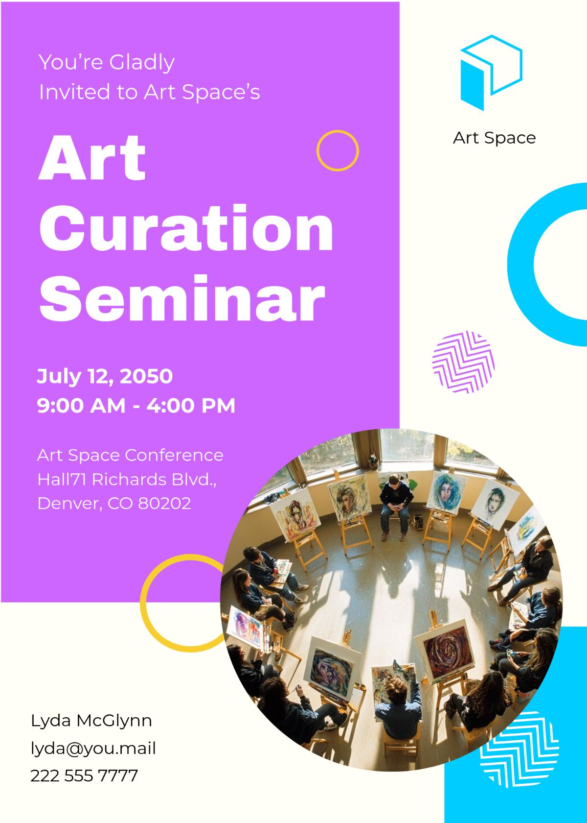 Free Colorful Art Seminar Invitation Template