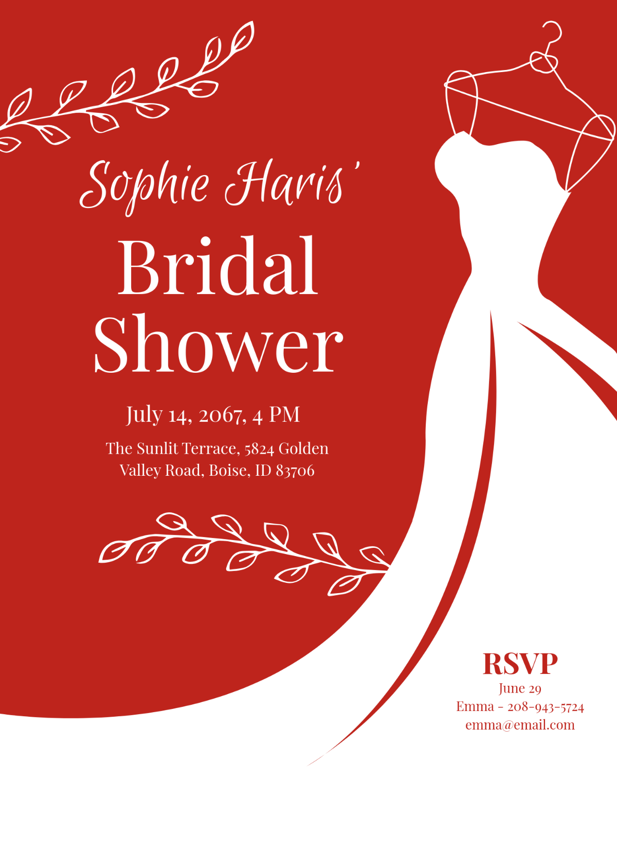 Free Bridal Shower Invitation with RSVP Template