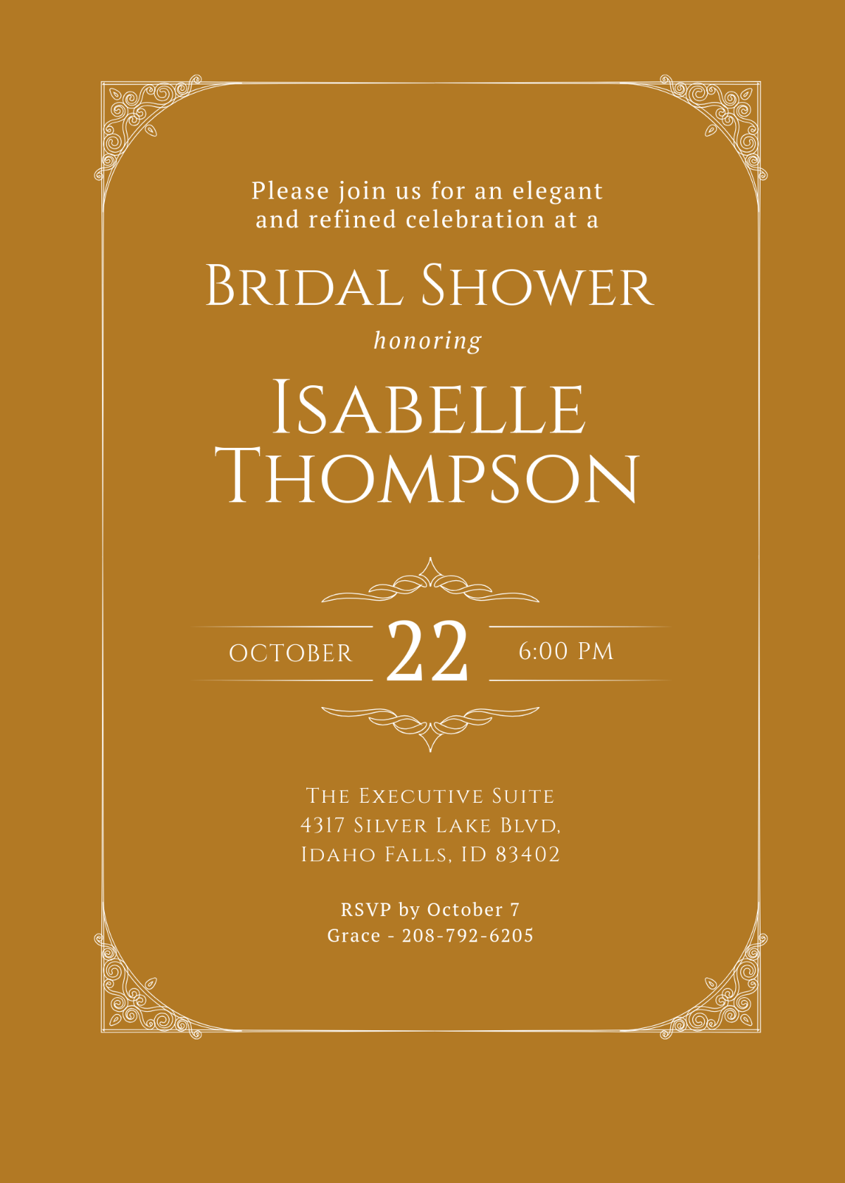 Free Professional Bridal Shower Invitation Template