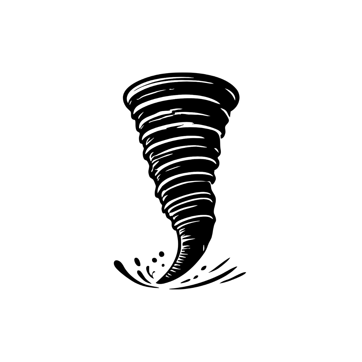 Free Black and White Tornado Clipart to Edit Online