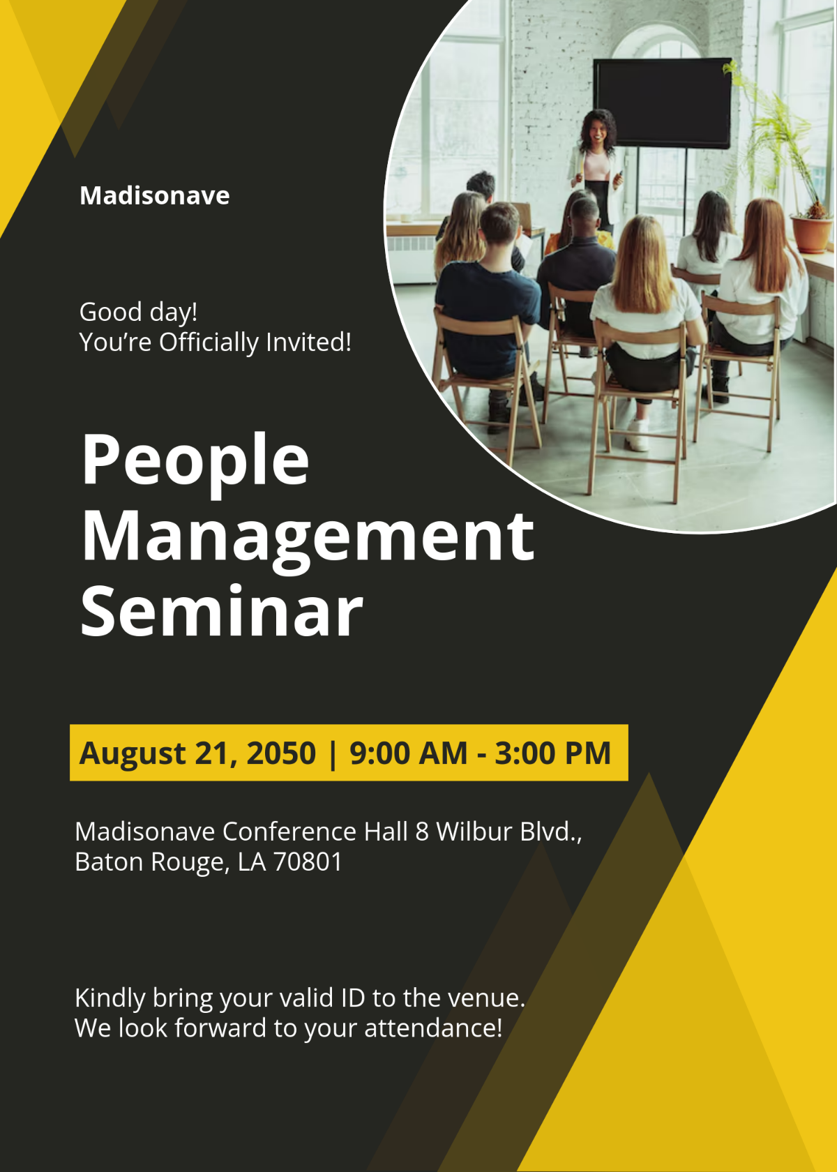 Free Modern Seminar Invitation Template