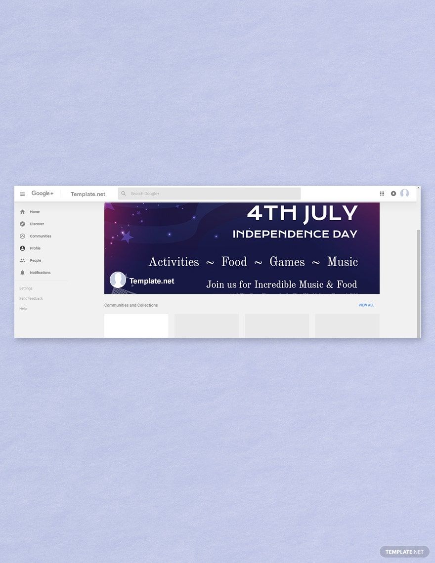 Free 4th of July Google Plus Cover Template