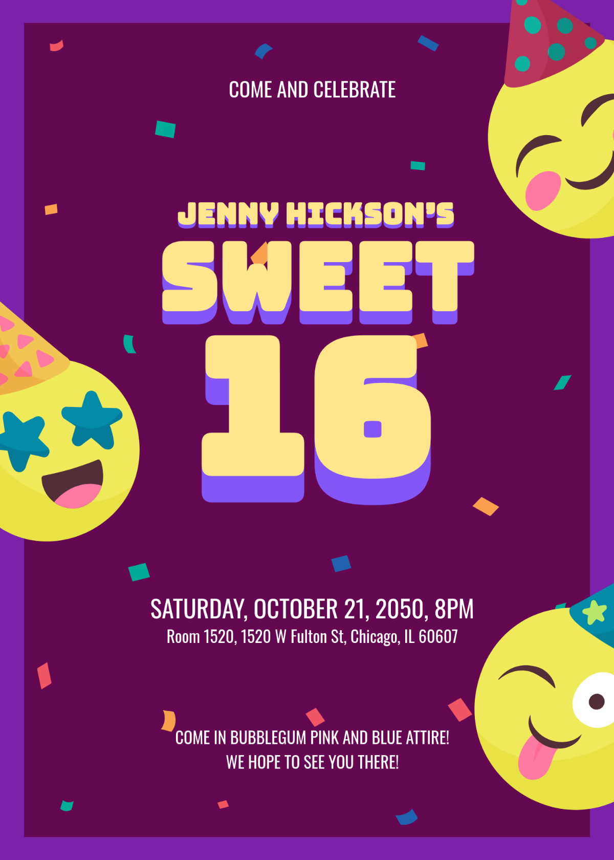 Free Funny Sweet 16 Invitation Template