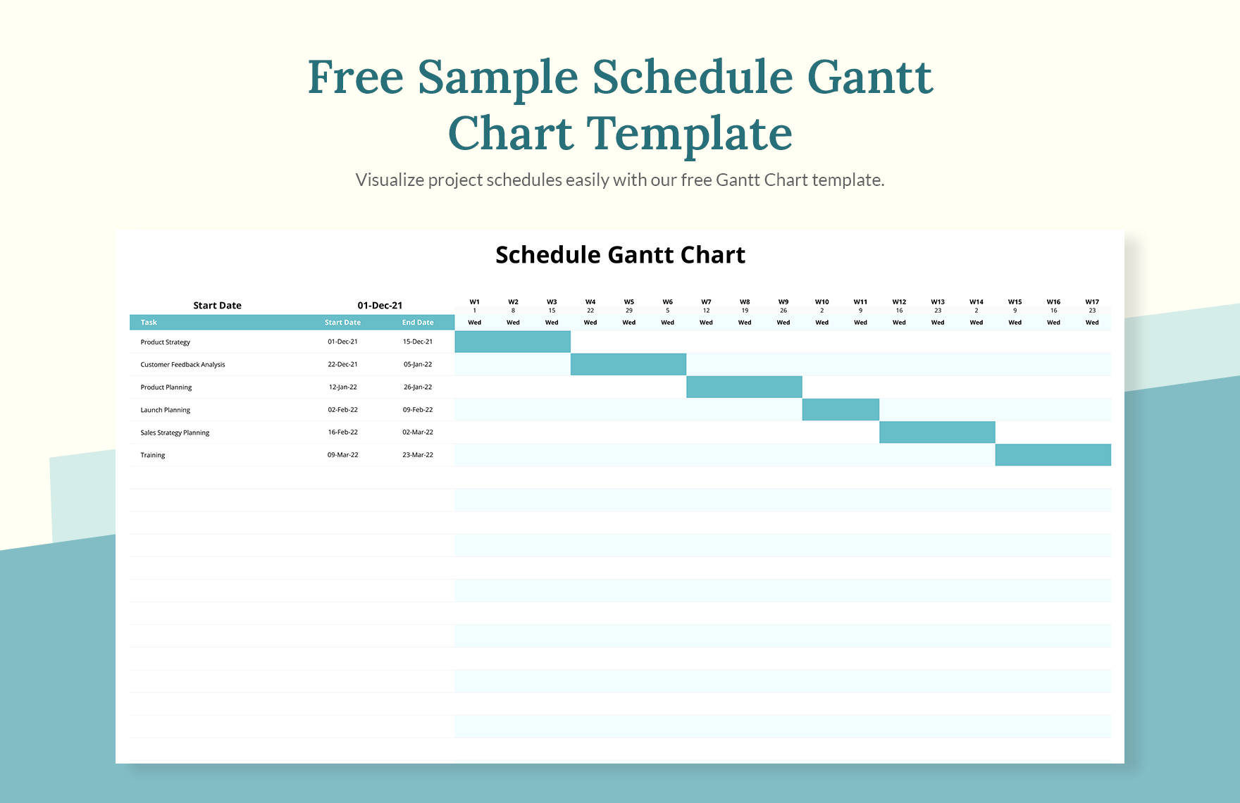 Sample Schedule Gantt Chart Template