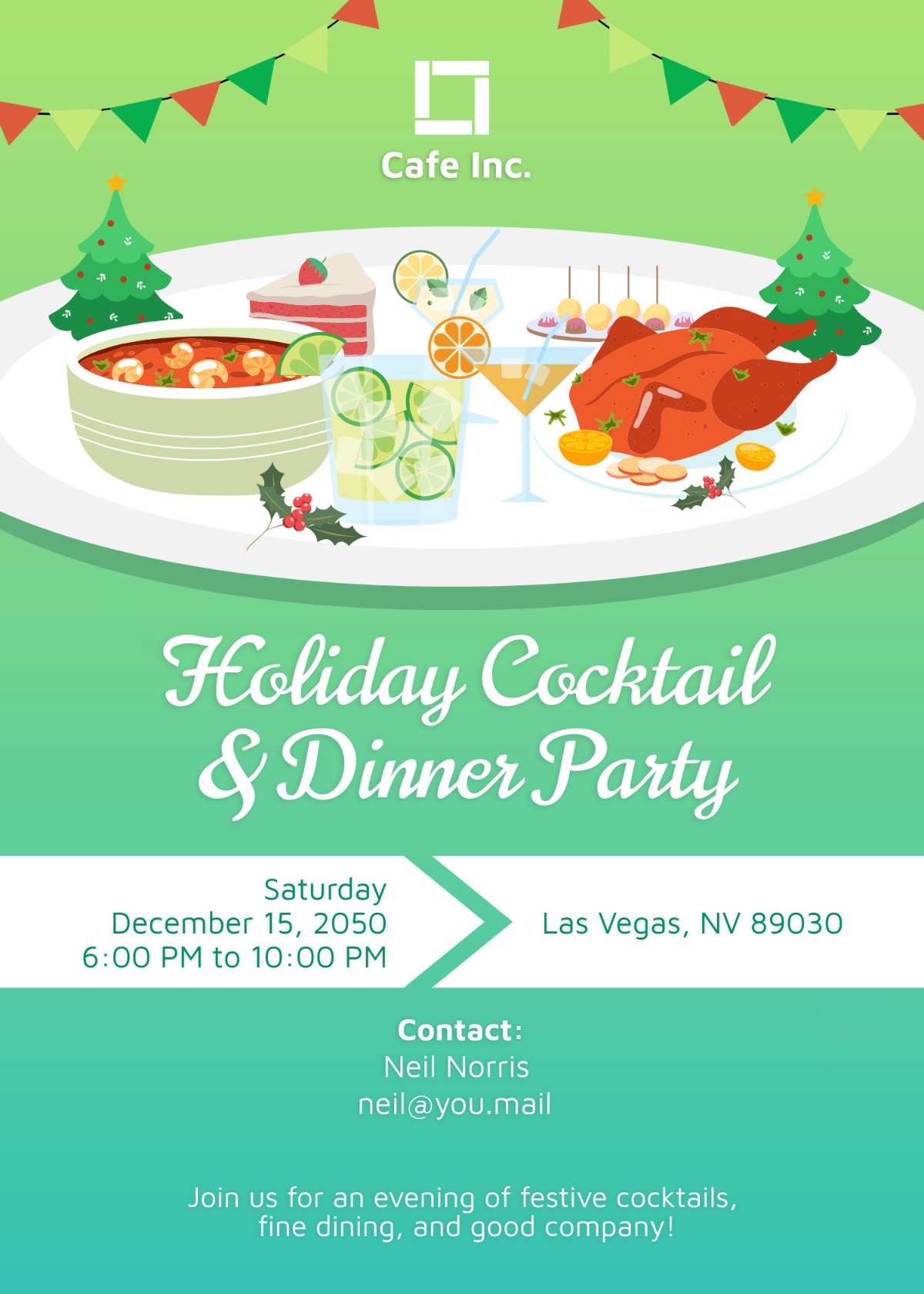 Free Editable Food and Cocktail Invitation Template