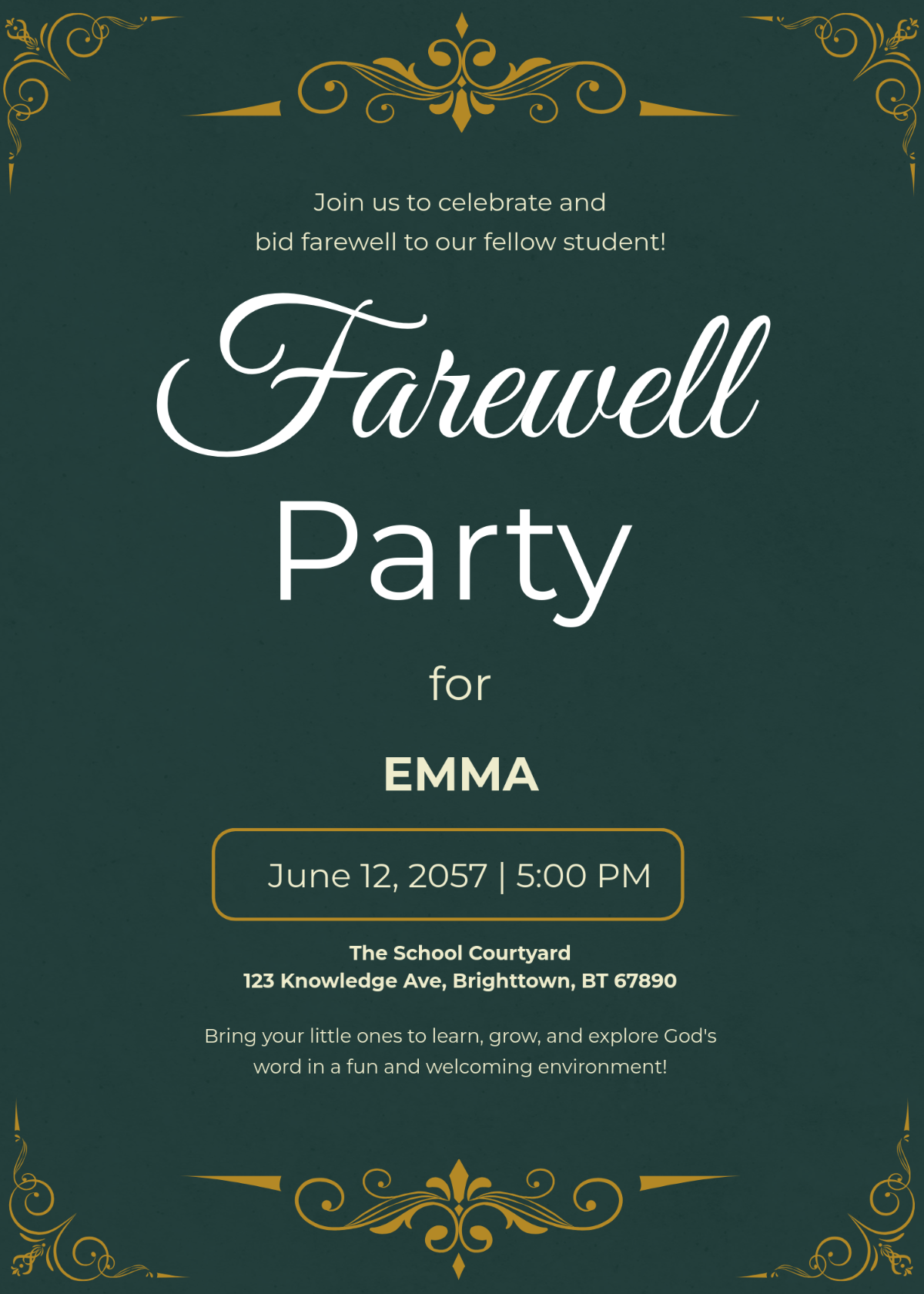 Free Farewell Party School Invitation Template