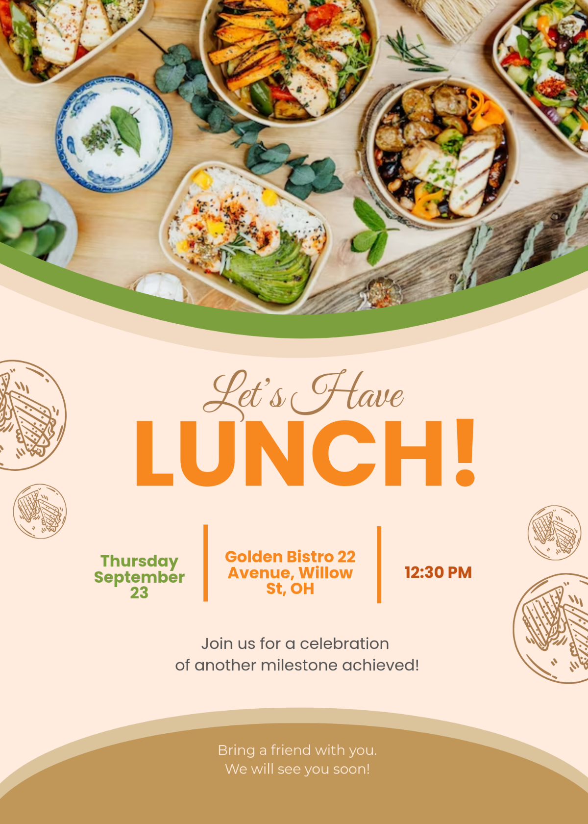 Free Luncheon Food Invitation Template