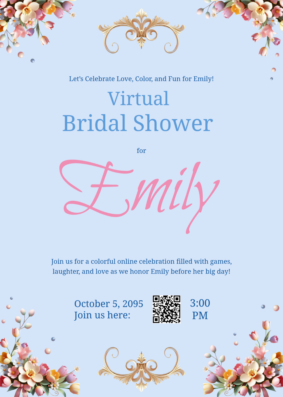 Free Colorful Virtual Bridal Shower Invitation Template