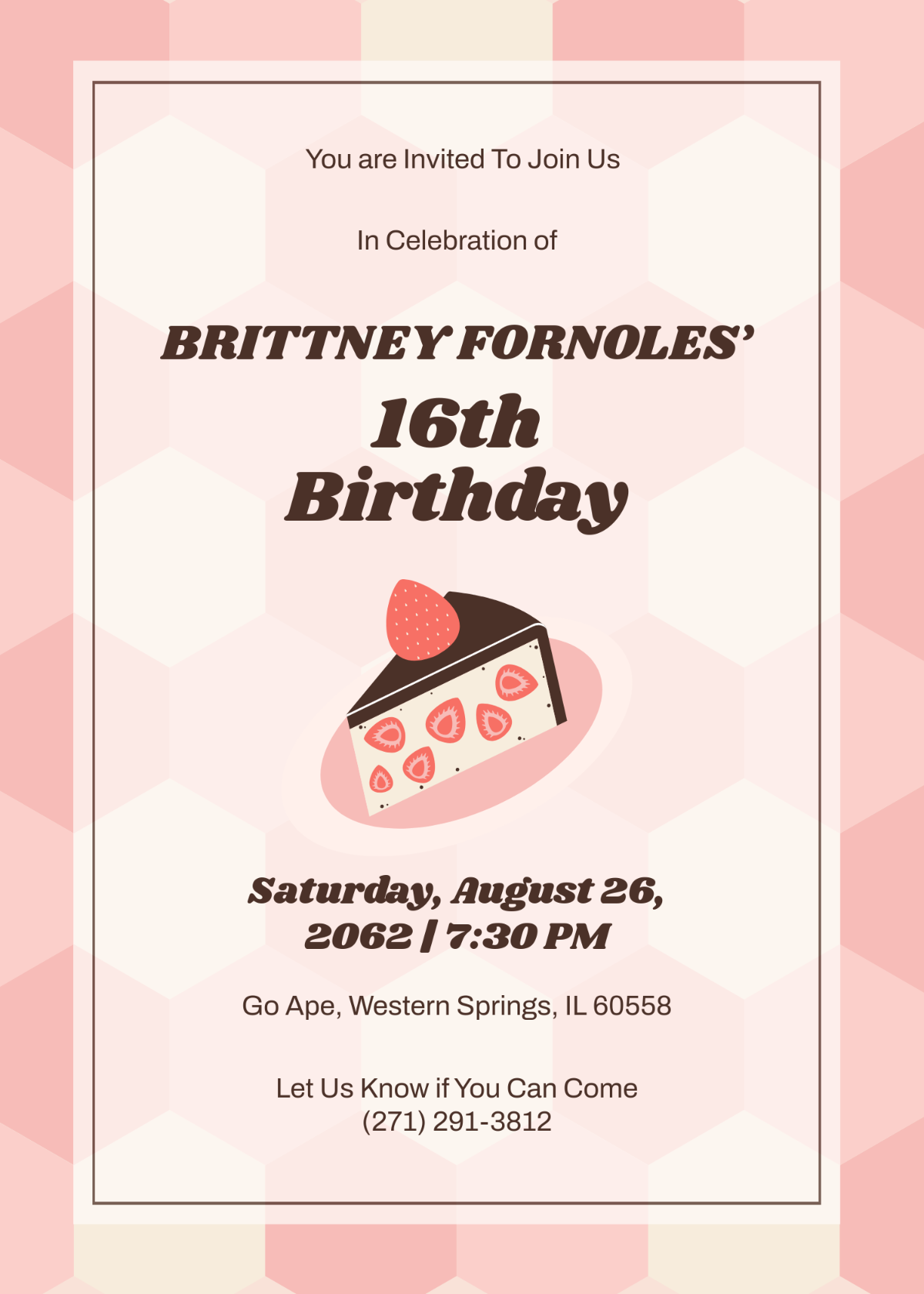 Free Polygon Sweet 16 Invitation Design Template