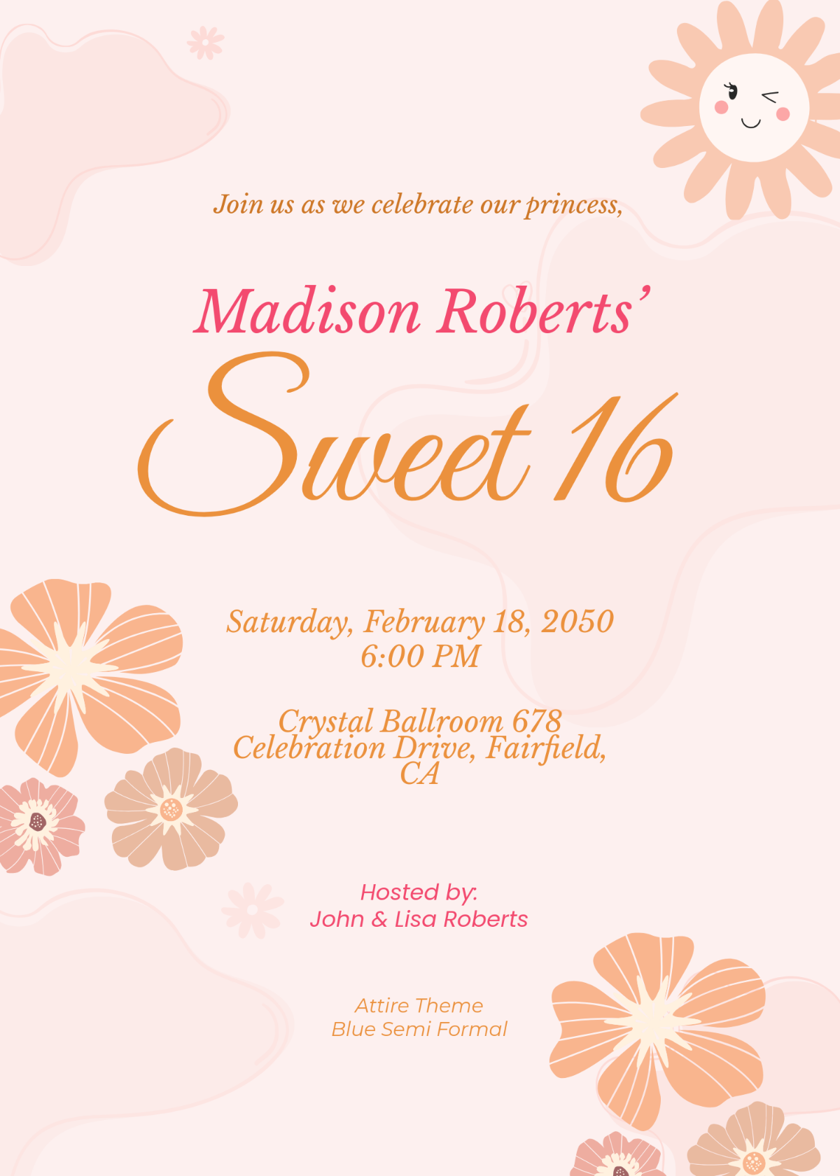 Free Sweet 16 Invitation Template from Parents