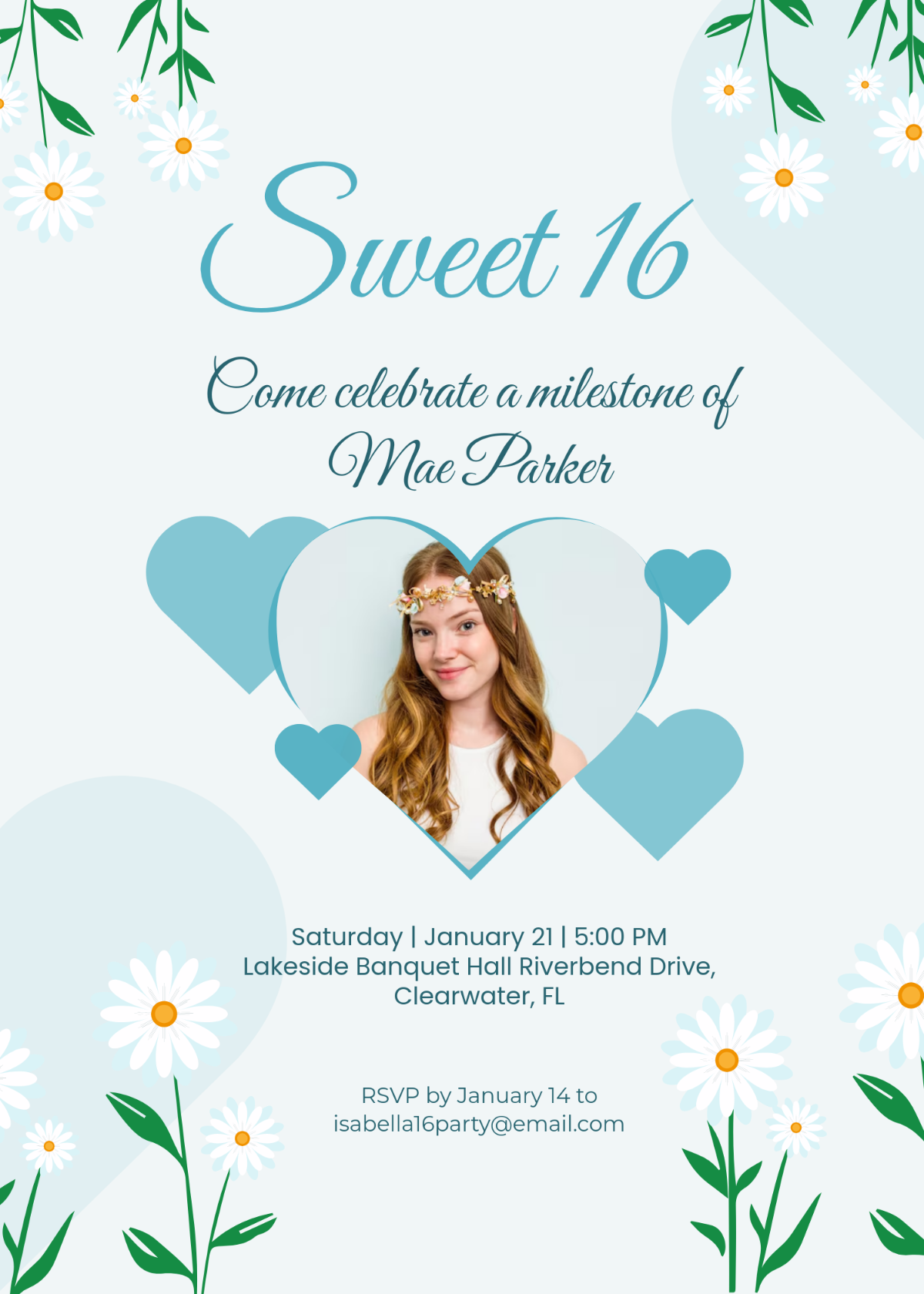 Free Lilac Sweet 16 Invitation Template