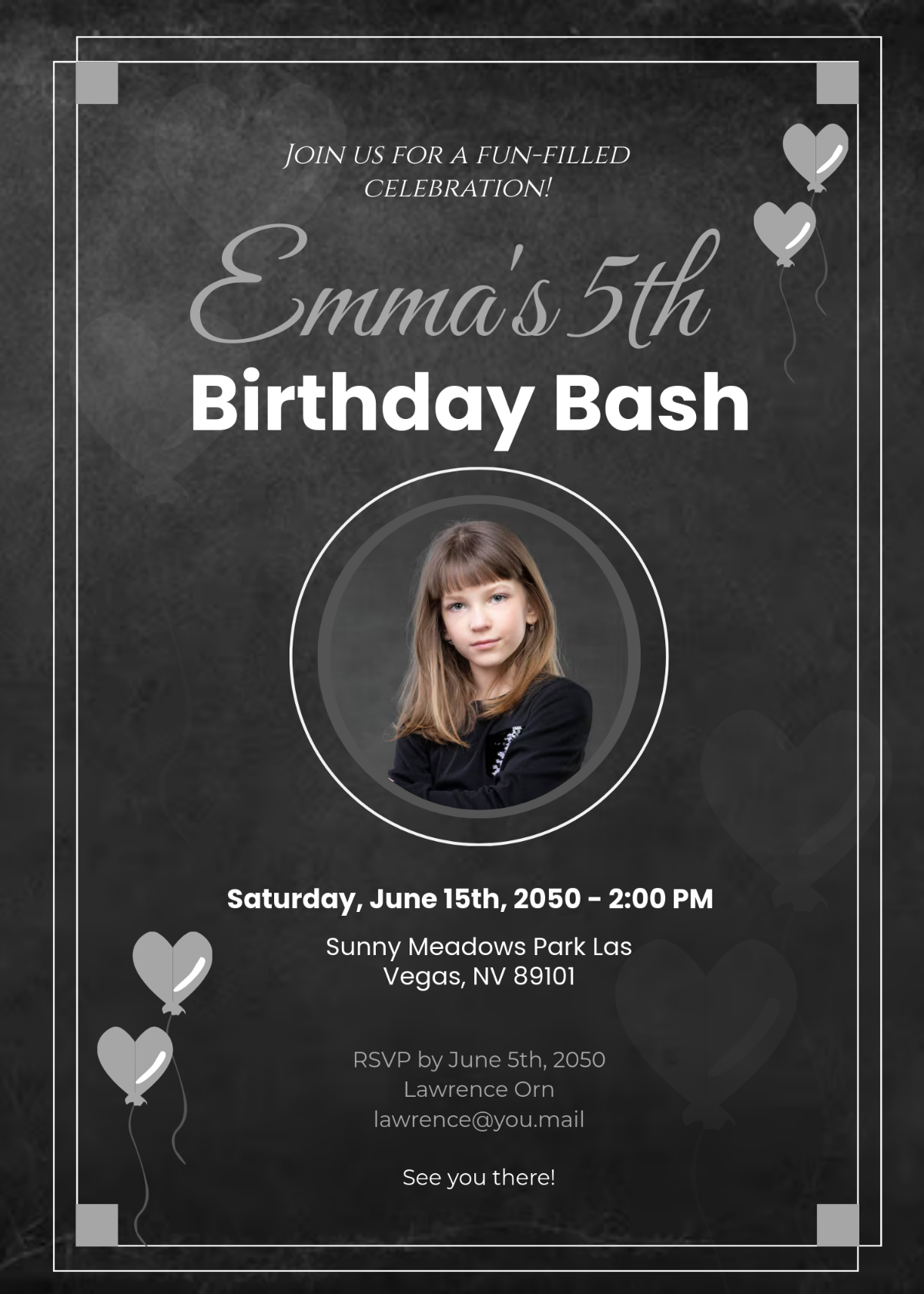 Free Customizable Birthday Bash Chalkboard Invitation Template