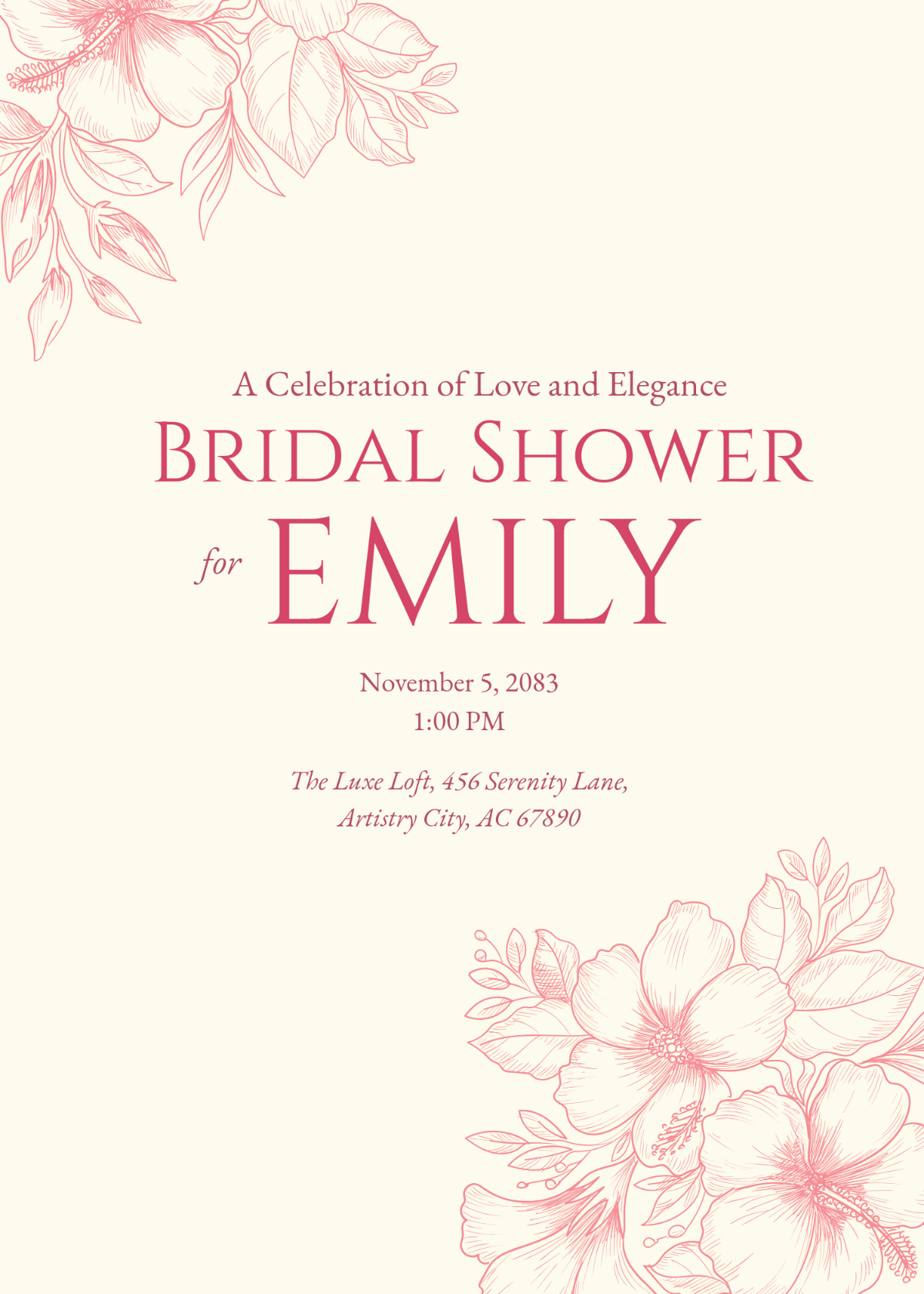 Free Bridal Shower Invitation Card Template