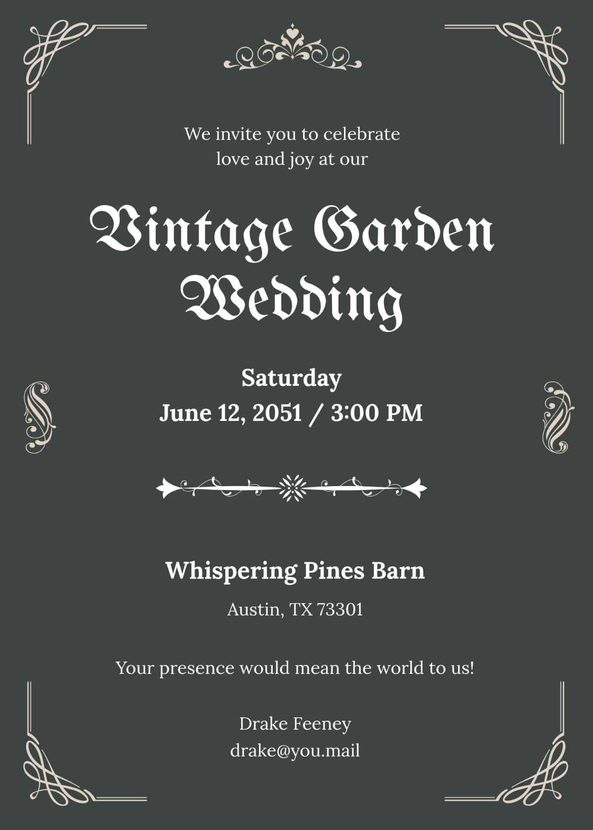 Free Vintage Chalkboard Invitation Template