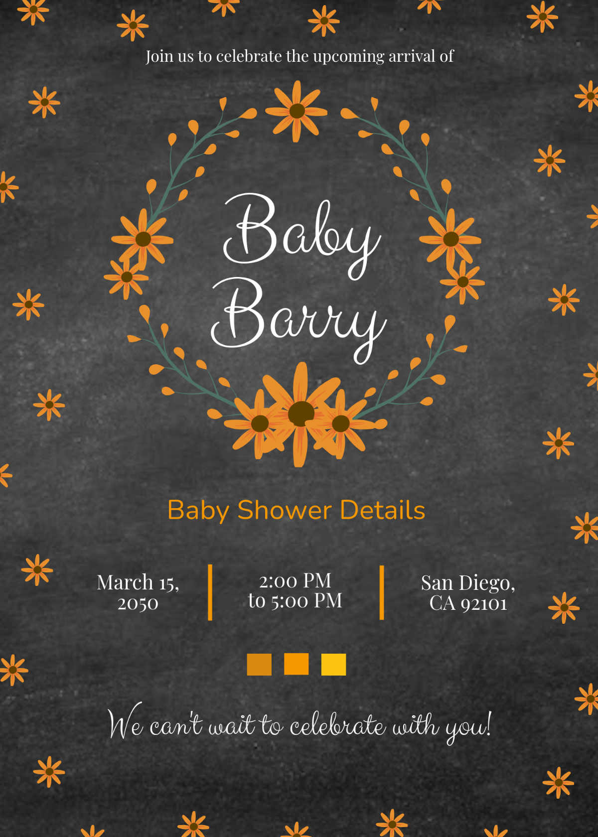 Free Chalkboard Baby Shower Invitation Template