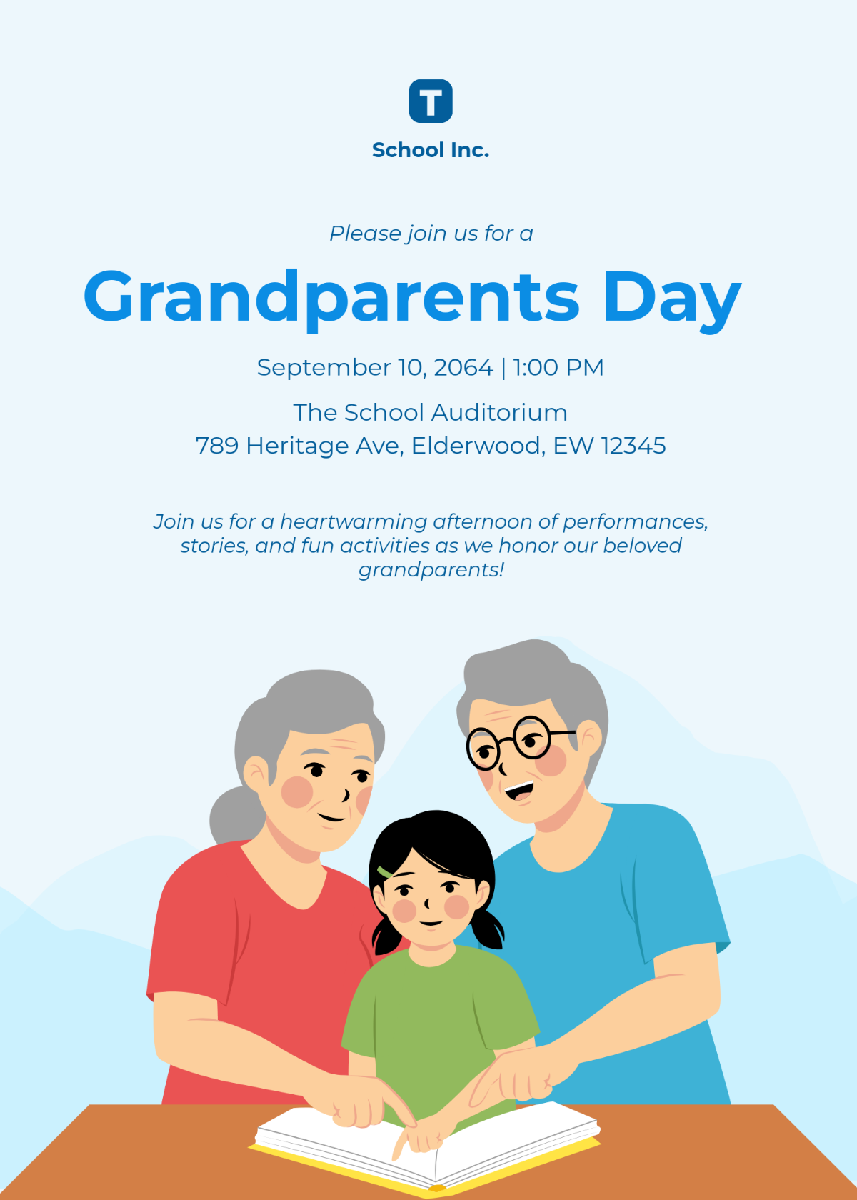 Free Grandparents Day School Invitation Template