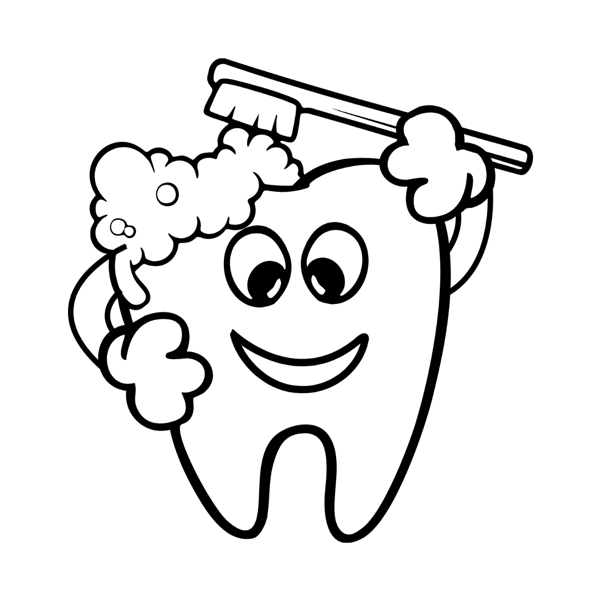 Free Black and White Brush Teeth Clipart to Edit Online