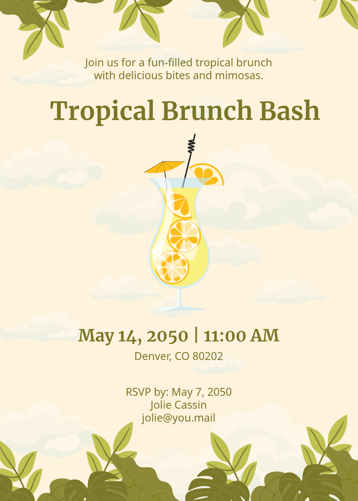 Free Creative Brunch Party Food Invitation Template