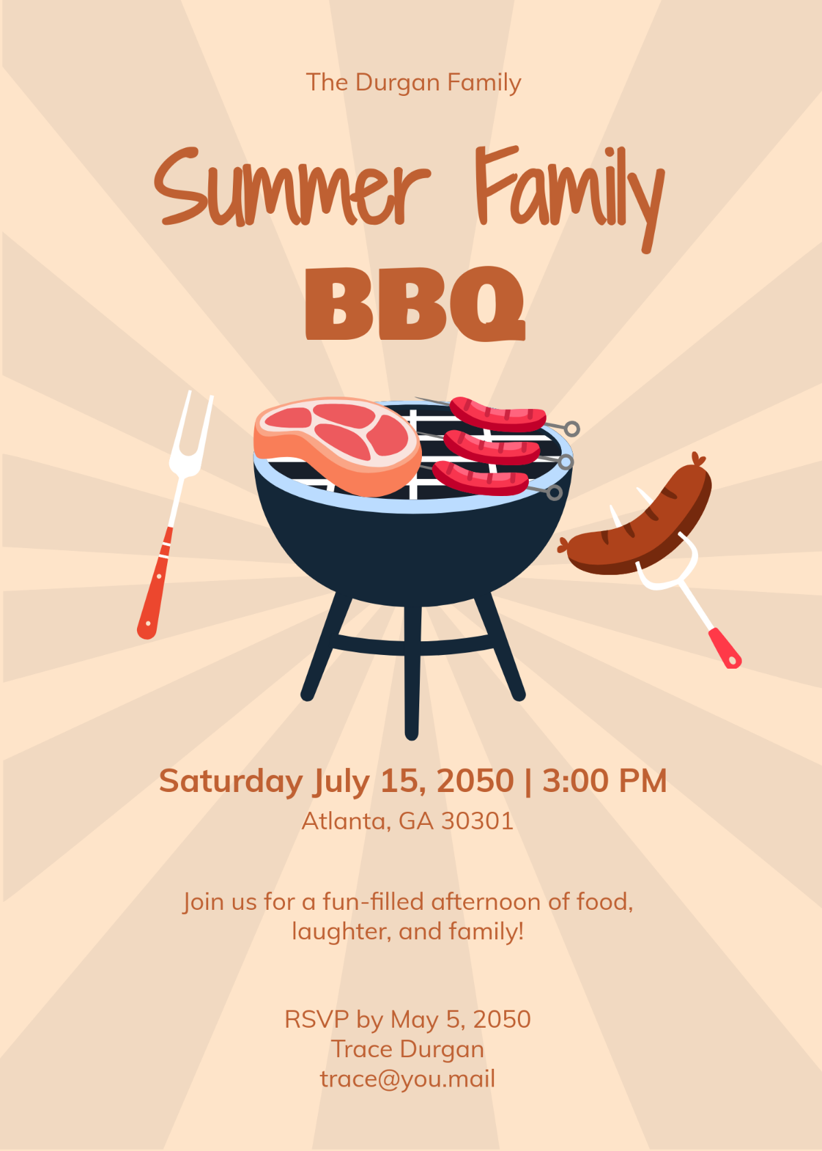 Free Family Gathering Food Invitation Template