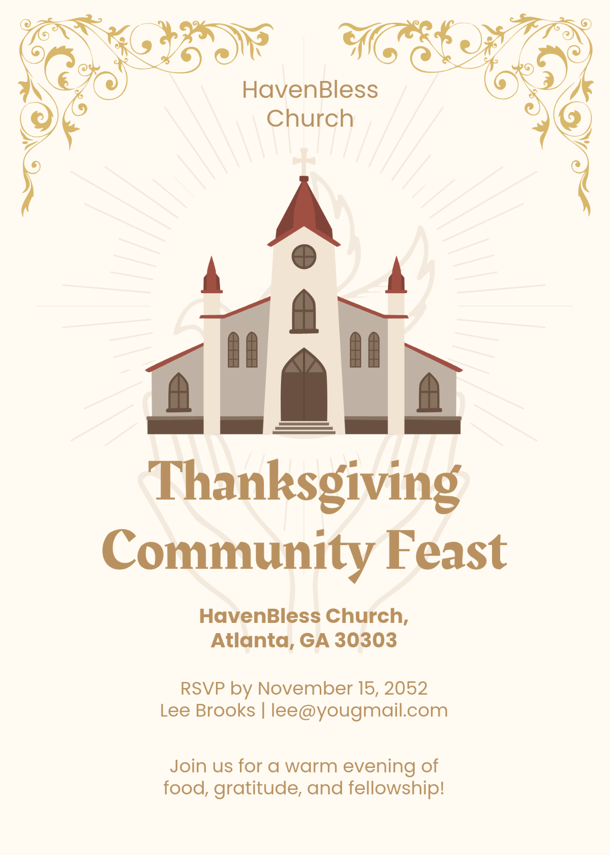 Free Church Community Food Invitation Template